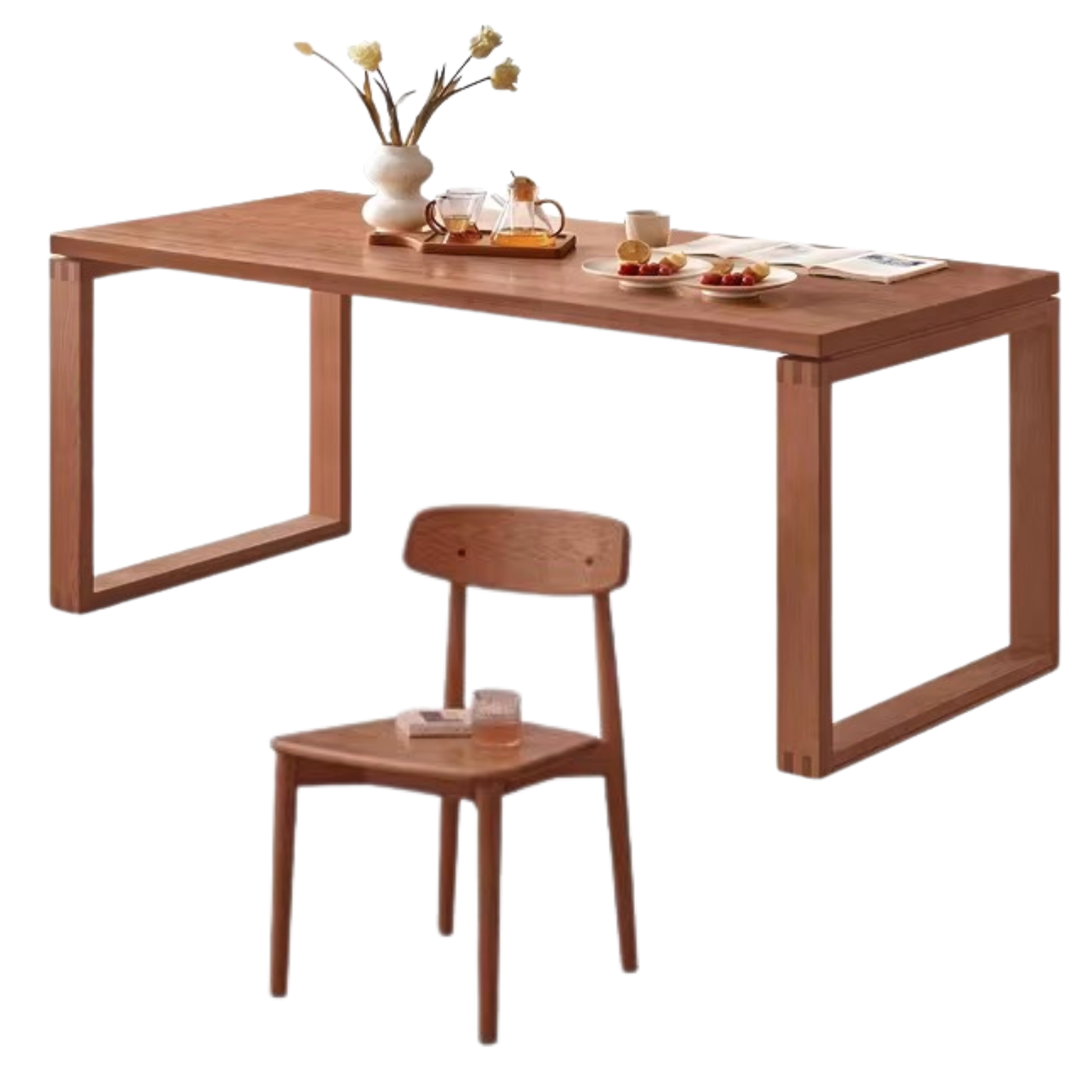 Beech, Oak Solid Wood Large Dining Table