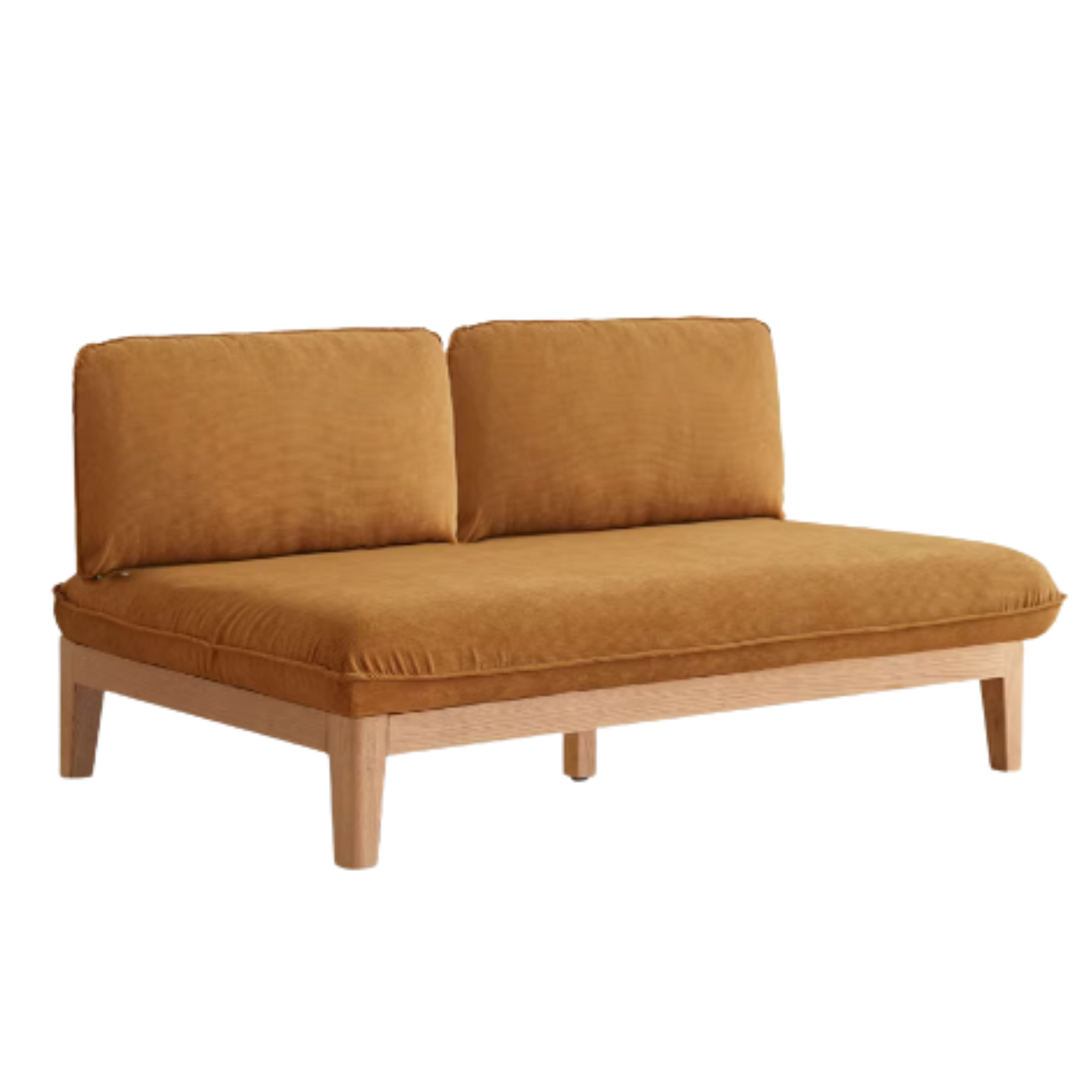 Oak Solid Wood Fabric Sofa.