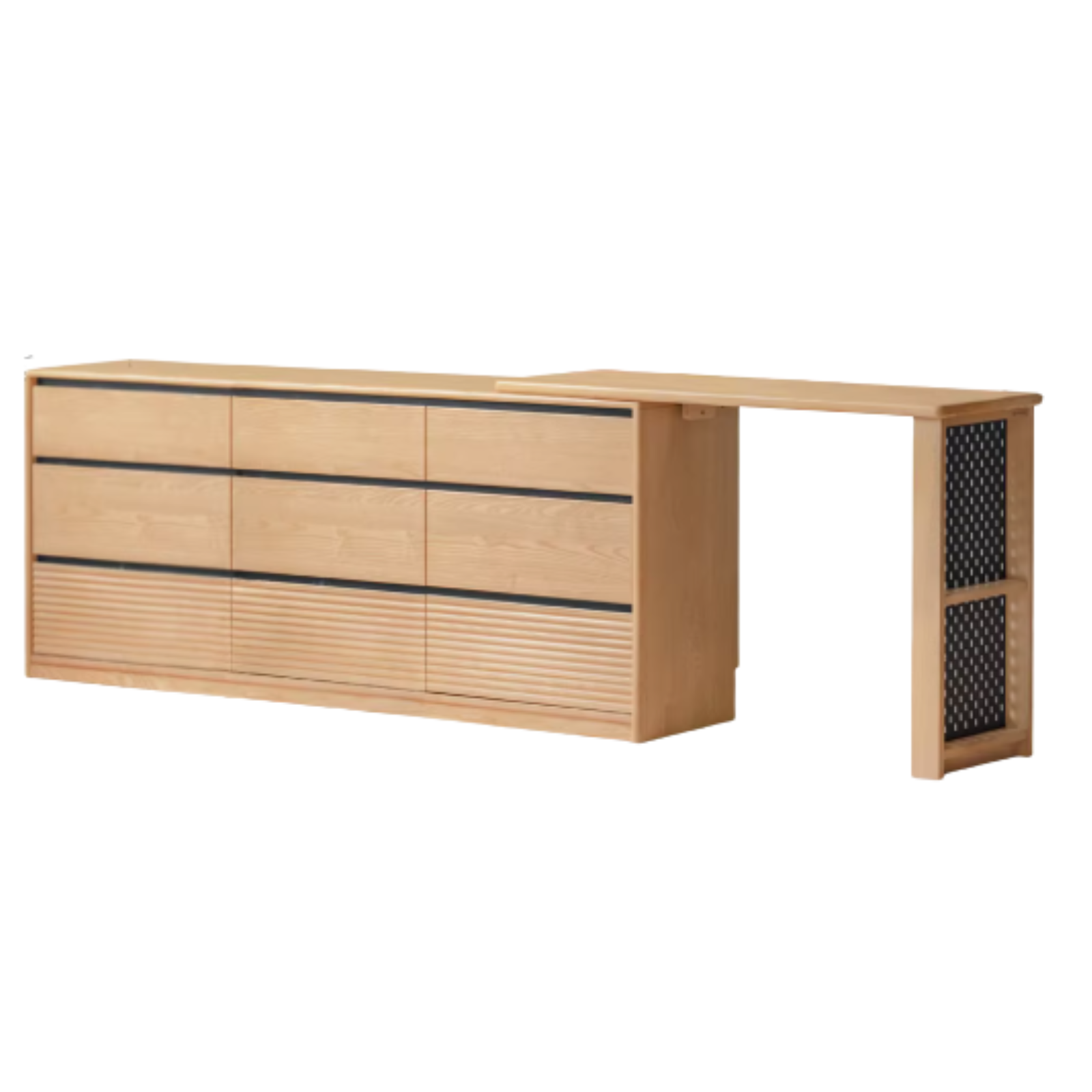 Ash Solid Wood Modern Multi-function Dressing Table.
