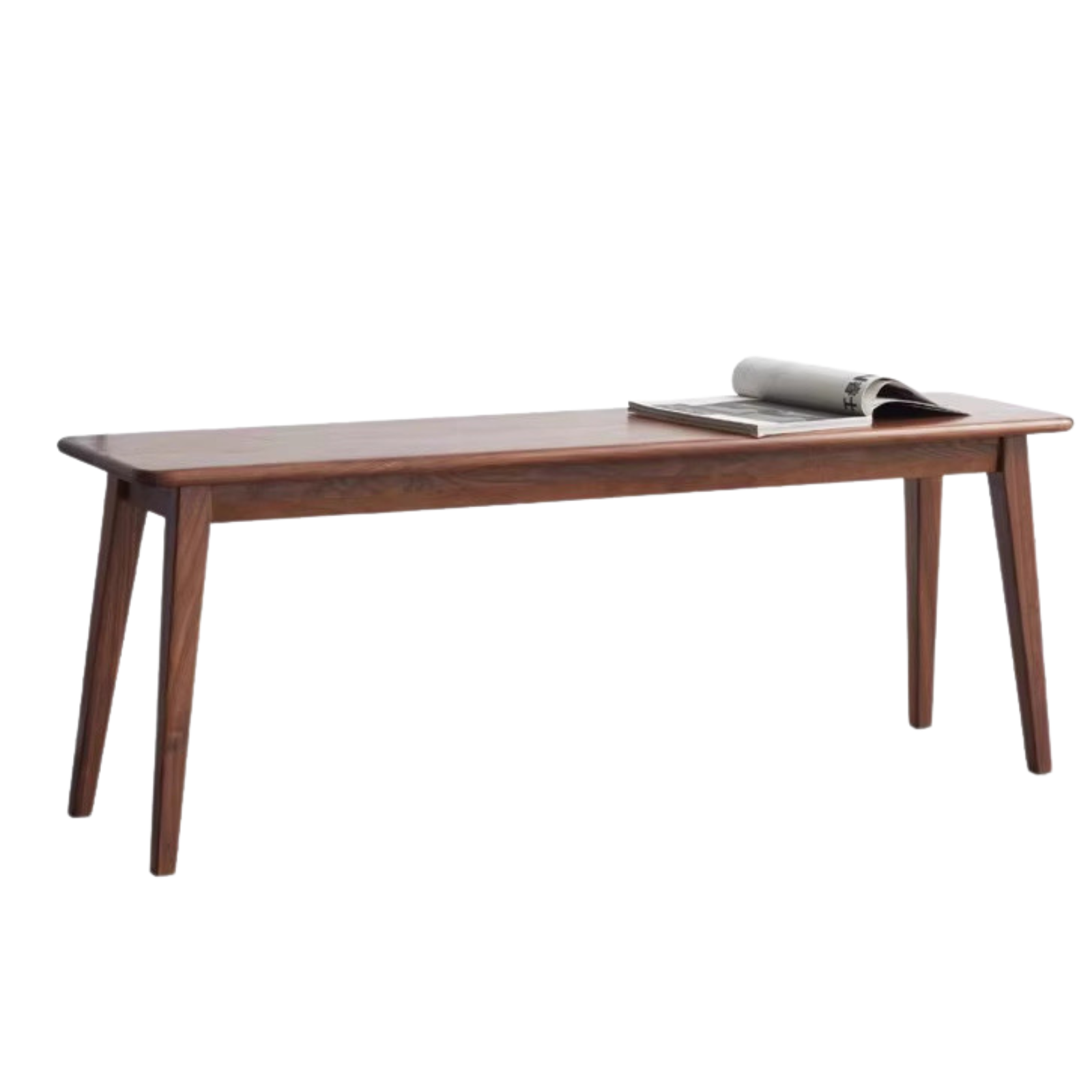 Black Walnut Solid Wood, Sandalwood Modern Long Bench