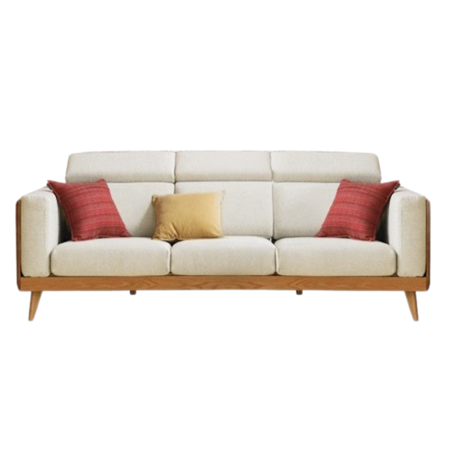Oak, Ash Solid Wood Modern Fabric Sofa.