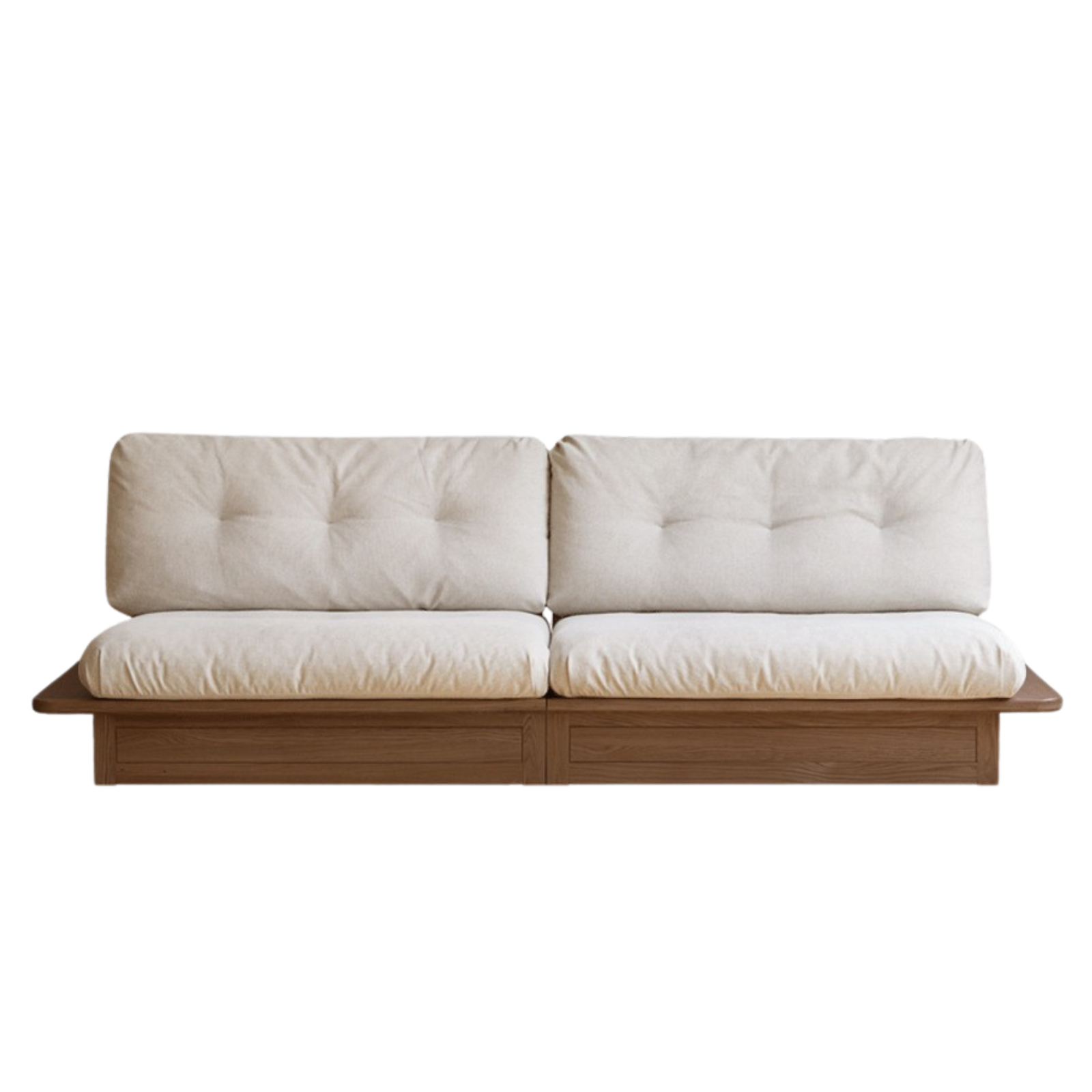 Oak Solid Wood Modern Fabric Sofa.