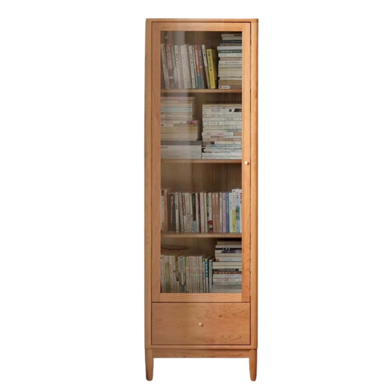 Cherry Solid Wood Freely Combinable Bookshelf with Retro Style Finish