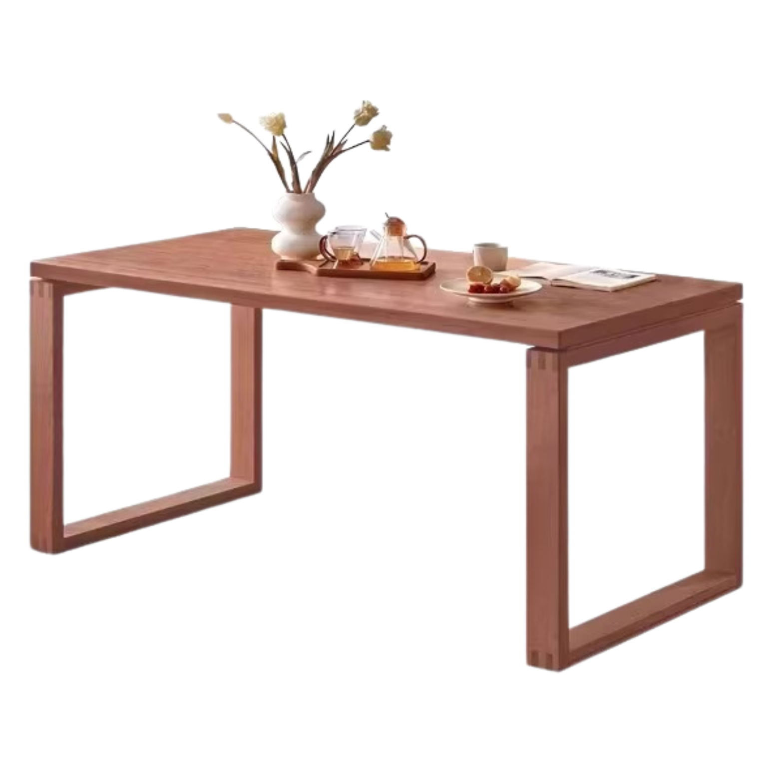 Black Walnut, Oak Solid Wood Long Dining Table