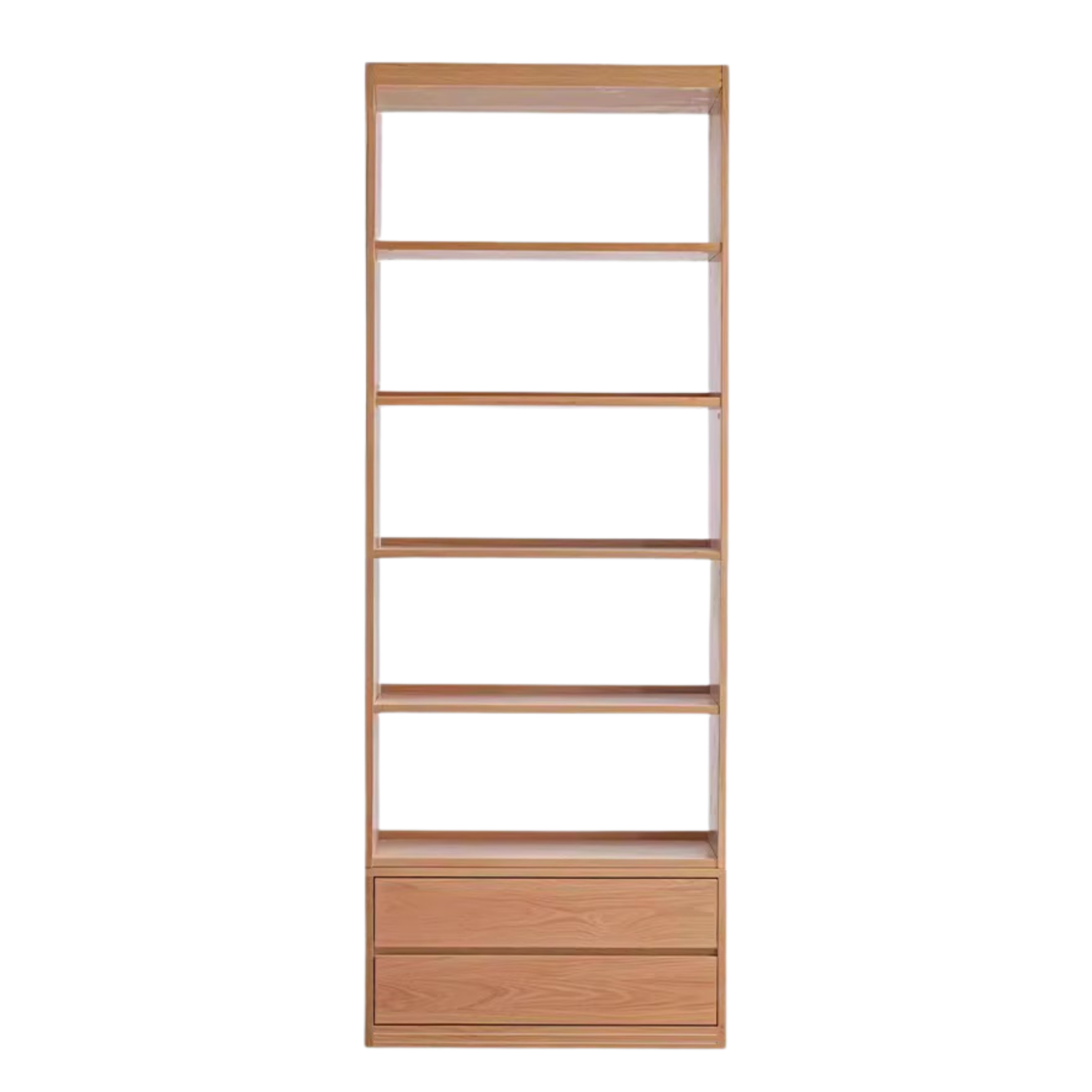 Oak Solid Wood Floor To Ceiling Bookshelves