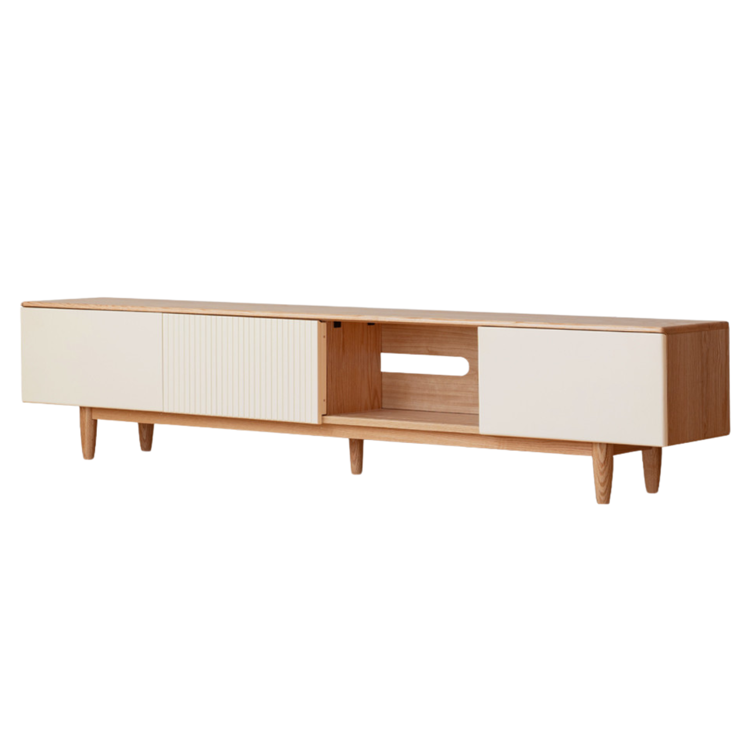 Oak Solid Wood Modern Storage TV Cabinet.