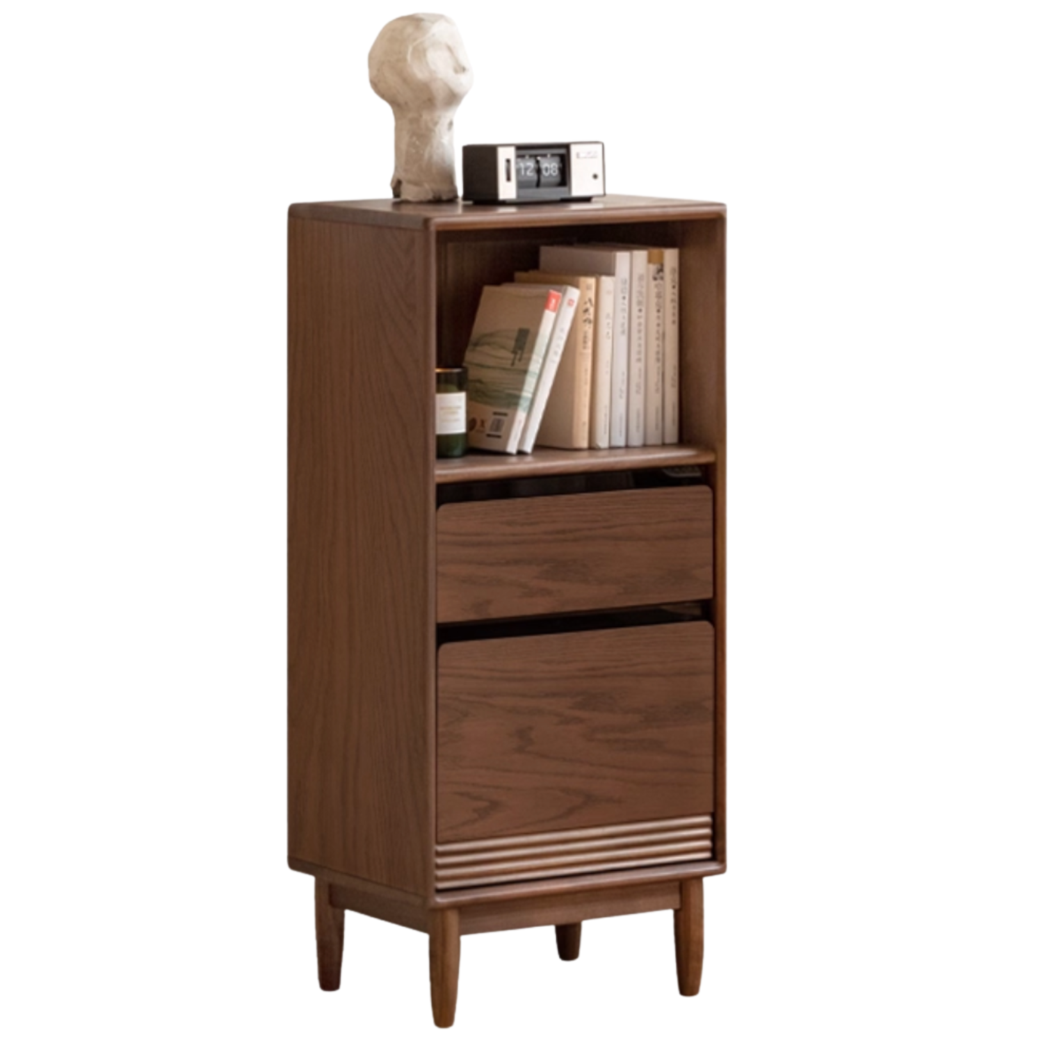 Black Walnut, Oak Solid Wood Modern Side Cabinet