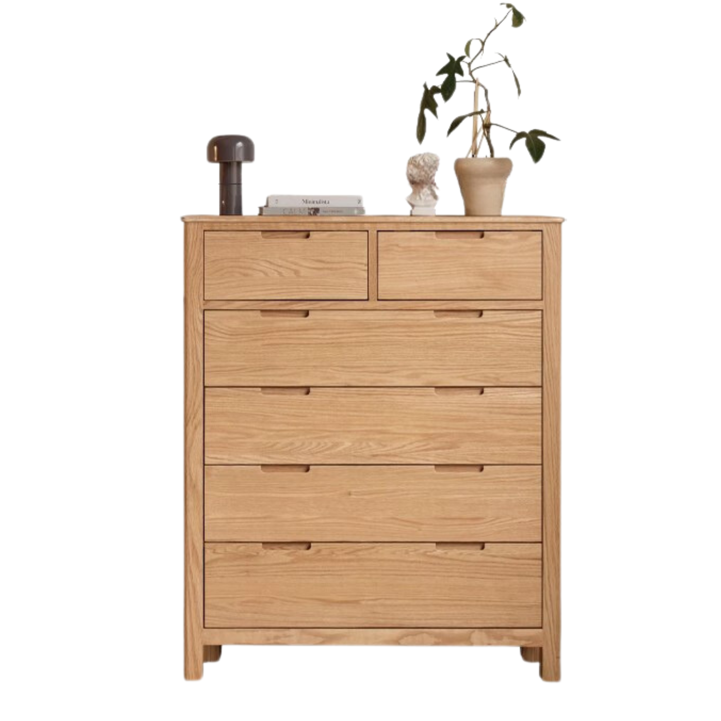 Oak Solid Wood, Solid Rubberwood Seven Drawers Drawer