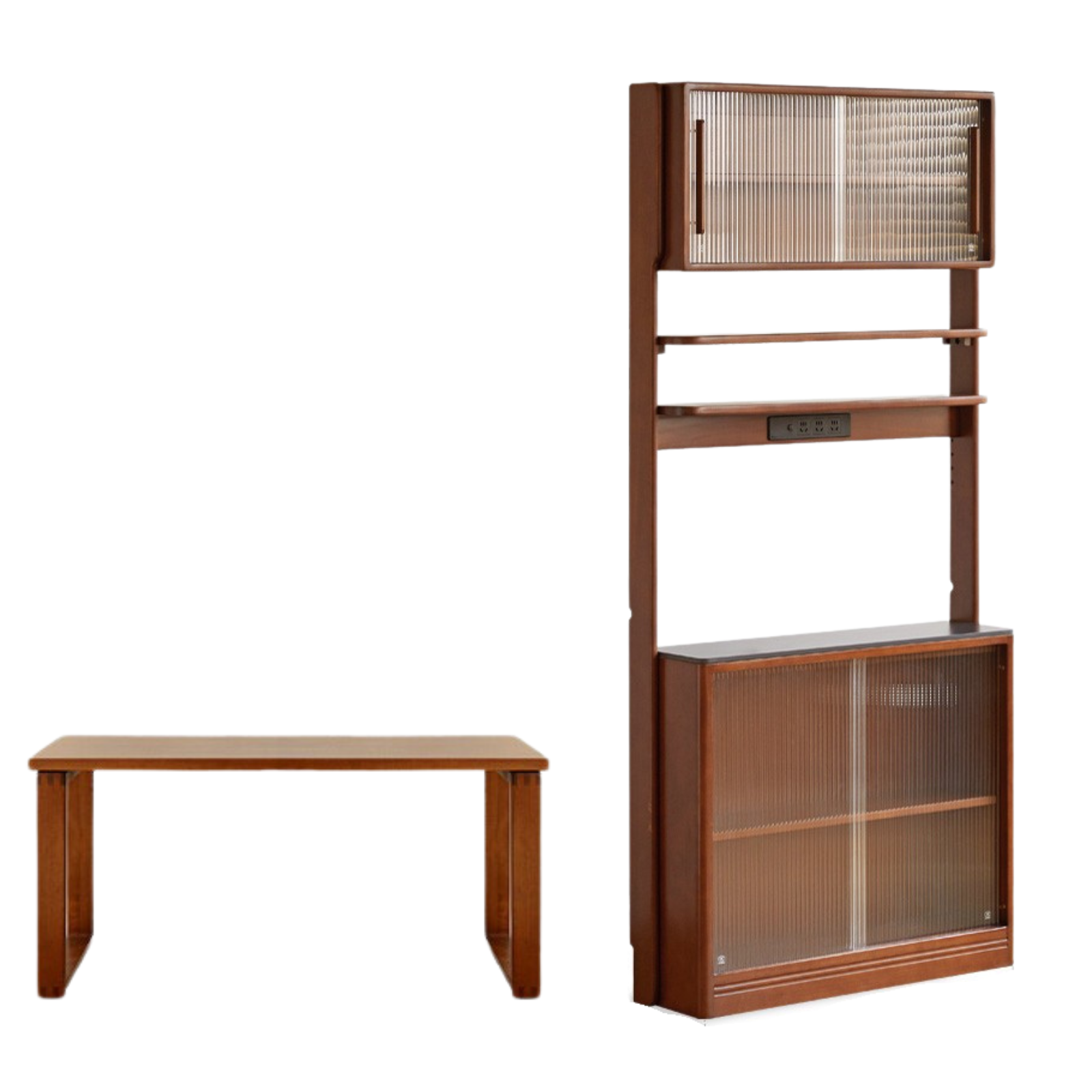 Poplar Solid Wood Rock Board American Retro Dining Sideboard.