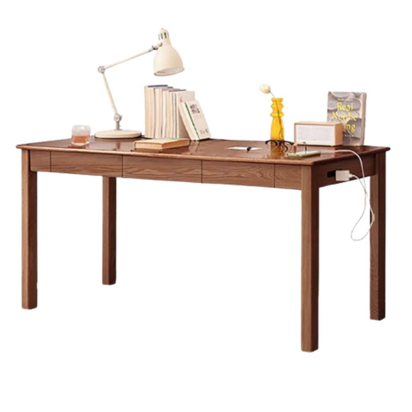 Black Walnut, Ash, Oak Solid Wood Modern Writing Desk