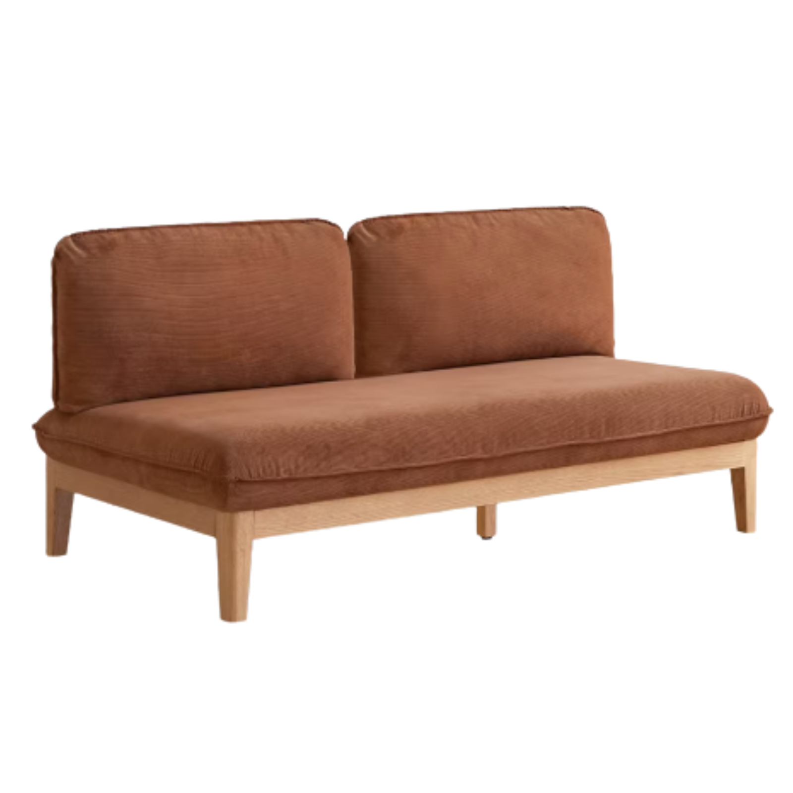Oak Solid Wood Fabric Sofa.