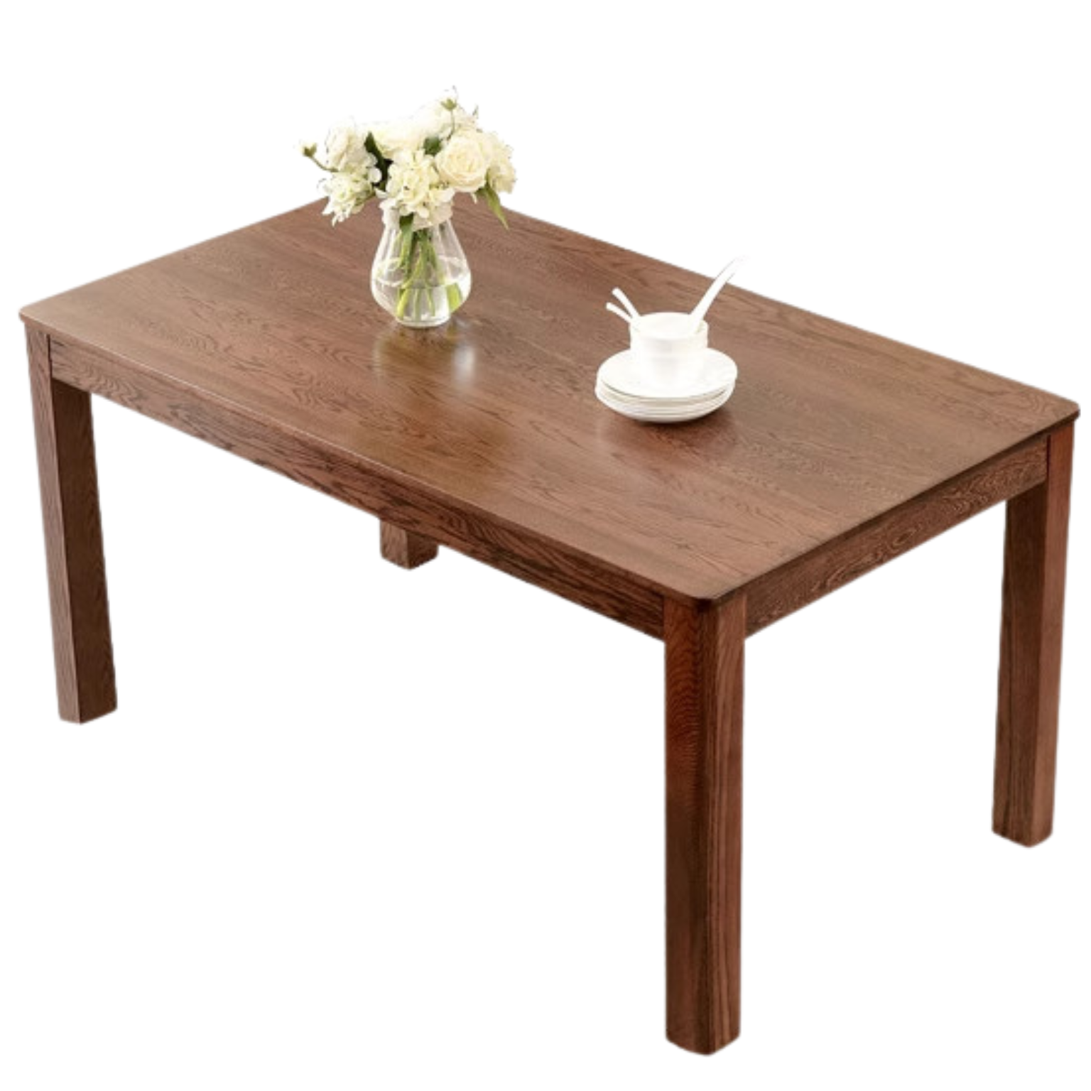 Oak Solid Wood, Solid Rubberwood Nordic Dining Table