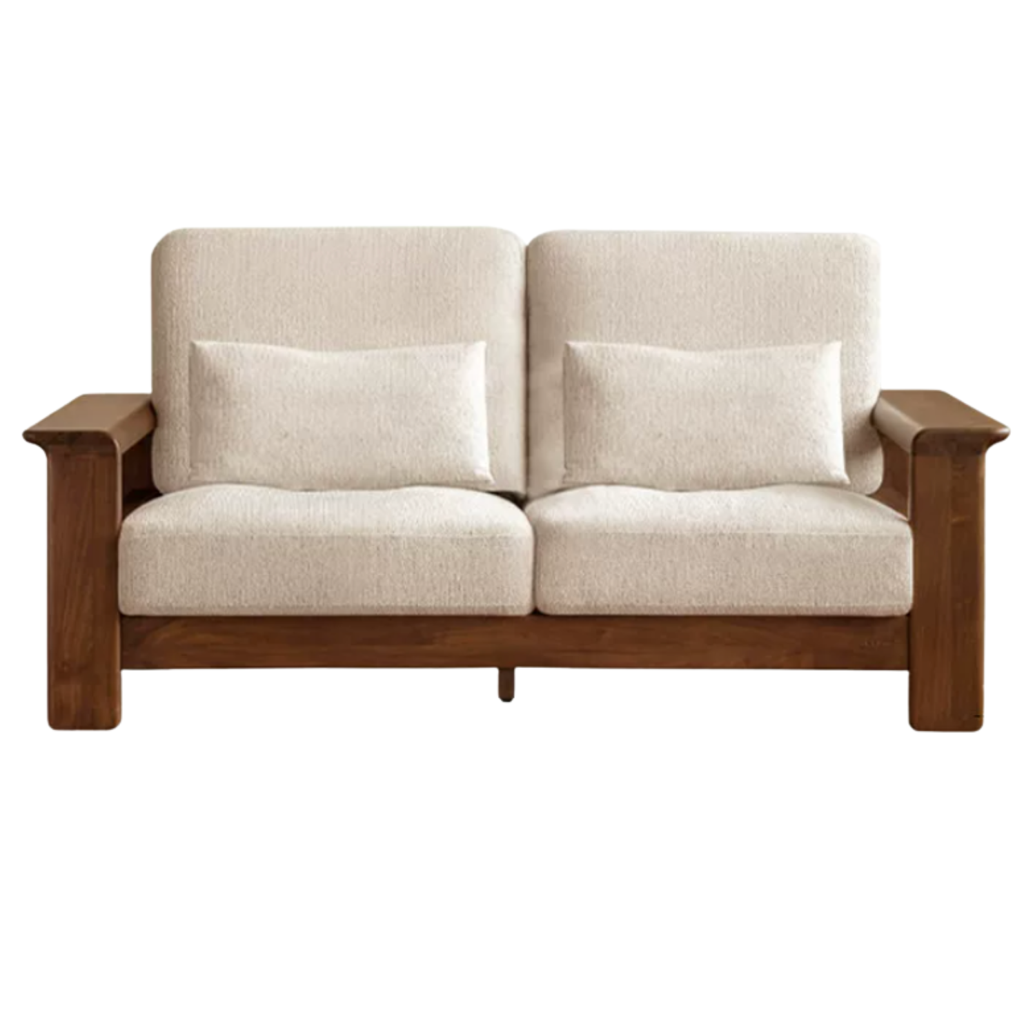 Black Walnut Solid Wood, Ash, Sandalwood, Genuine Leather, fabrics Designer Sofa with Deep, Structured Silhouette