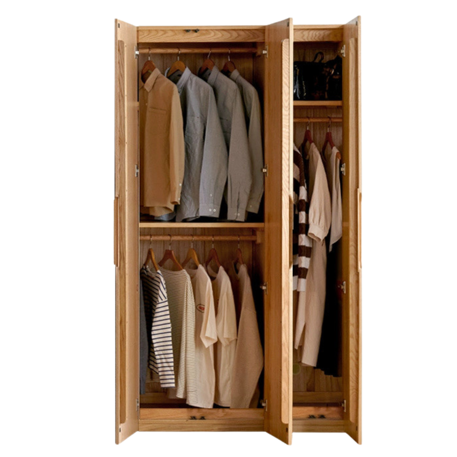 Oak Solid Wood Nordic Wardrobe.