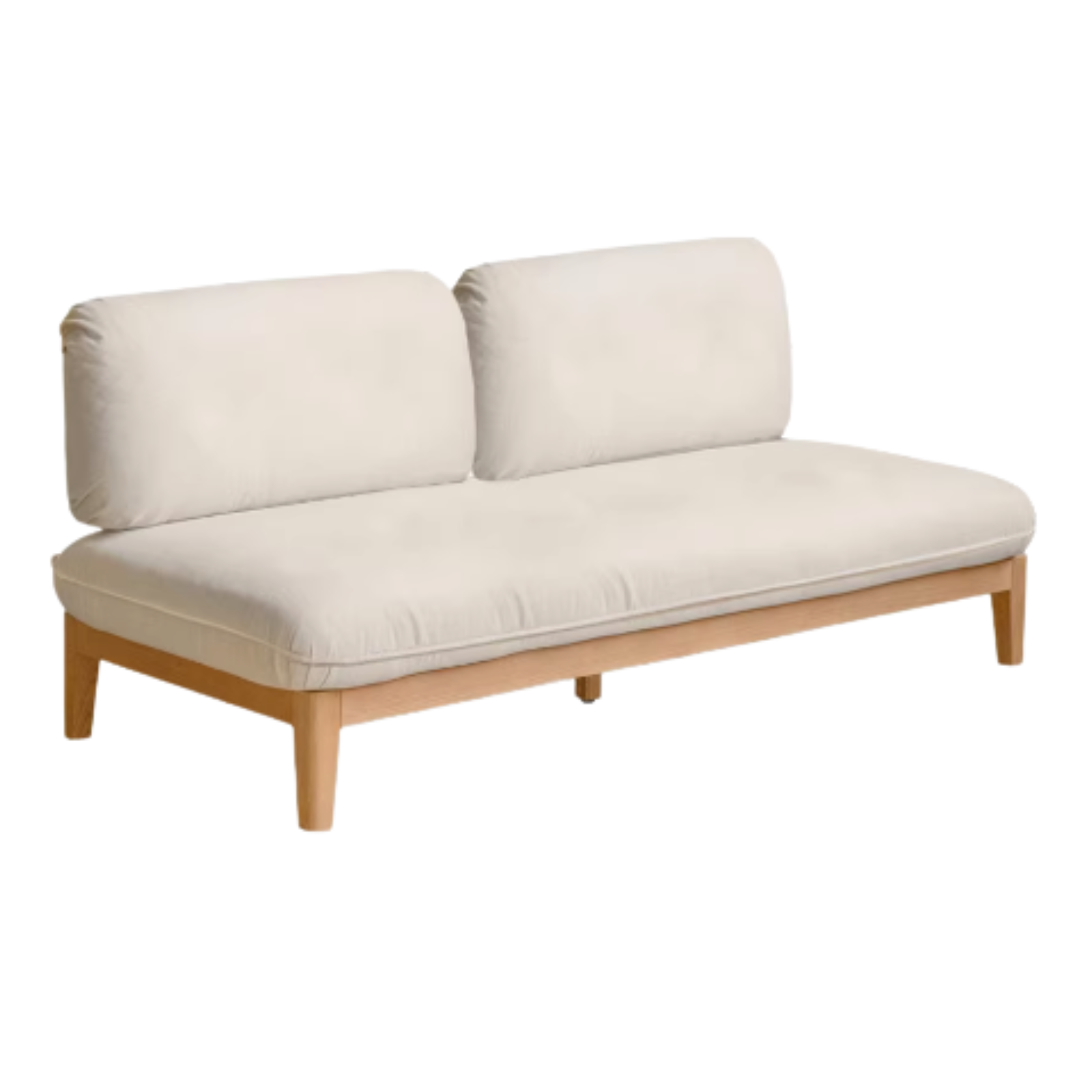 Oak Solid Wood Fabric Sofa.