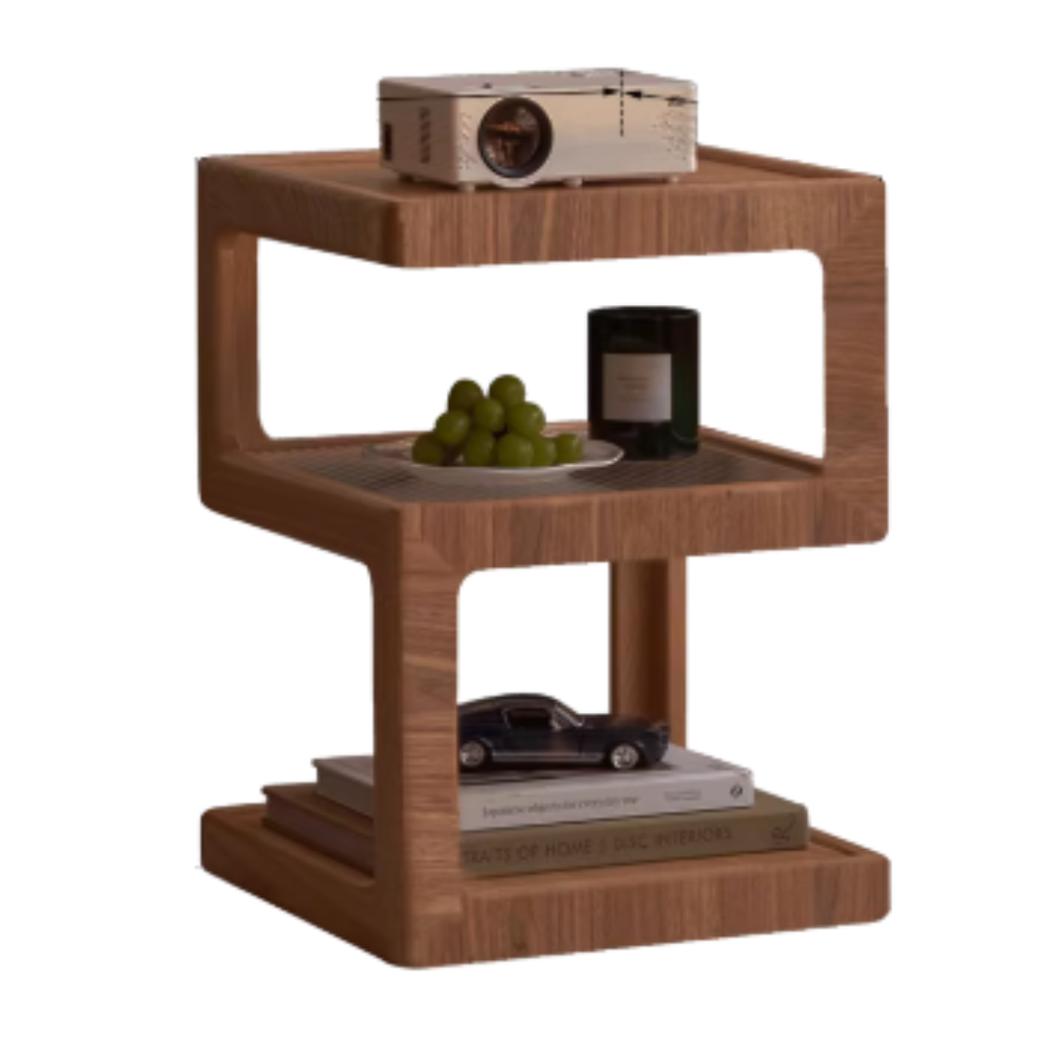 Oak, Black Walnut, Cherry, Poplar Solid Wood Corner Square Side Table.