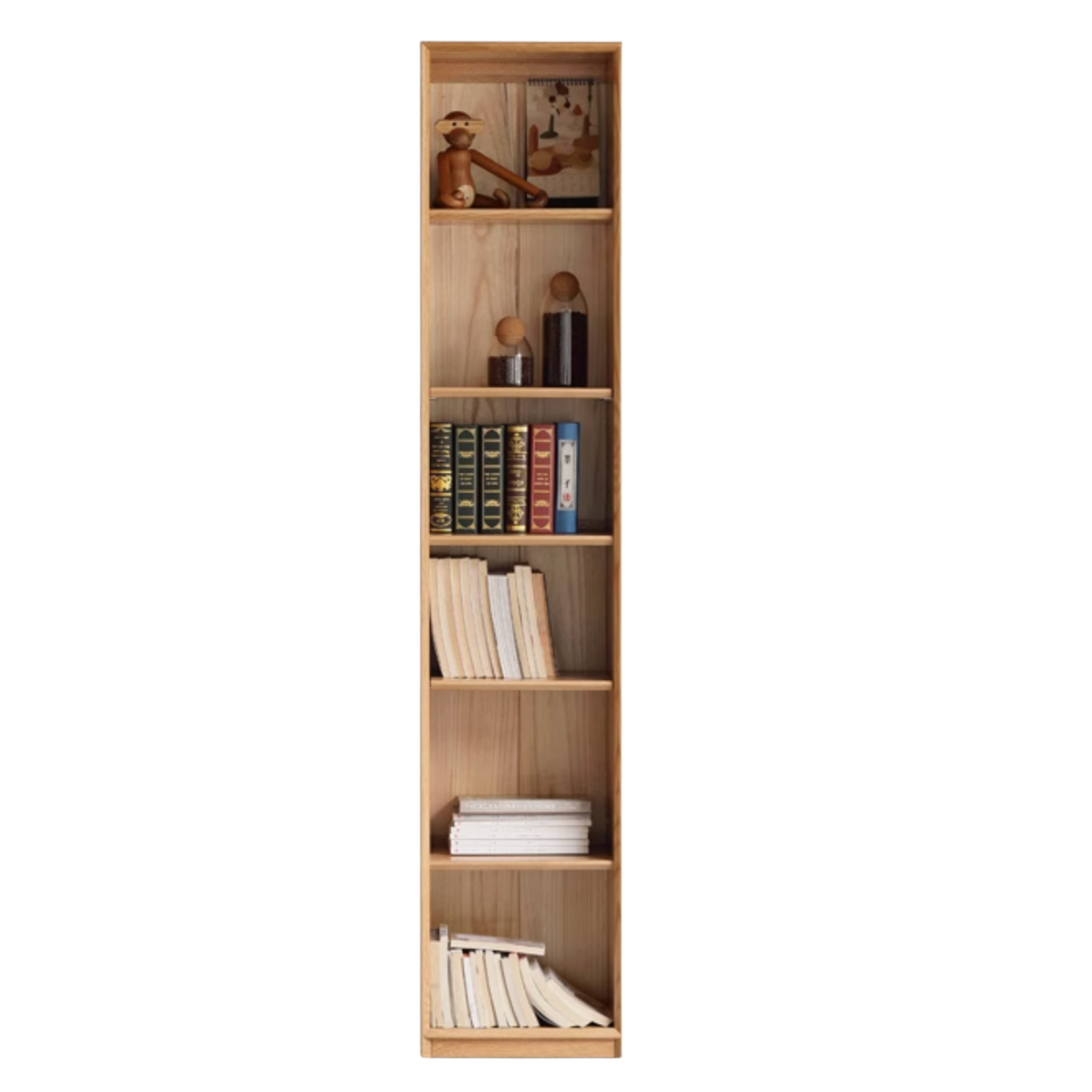 Oak Solid Wood Dust-Proof Glass Door Wall Floor-to-ceiling Bookshelf