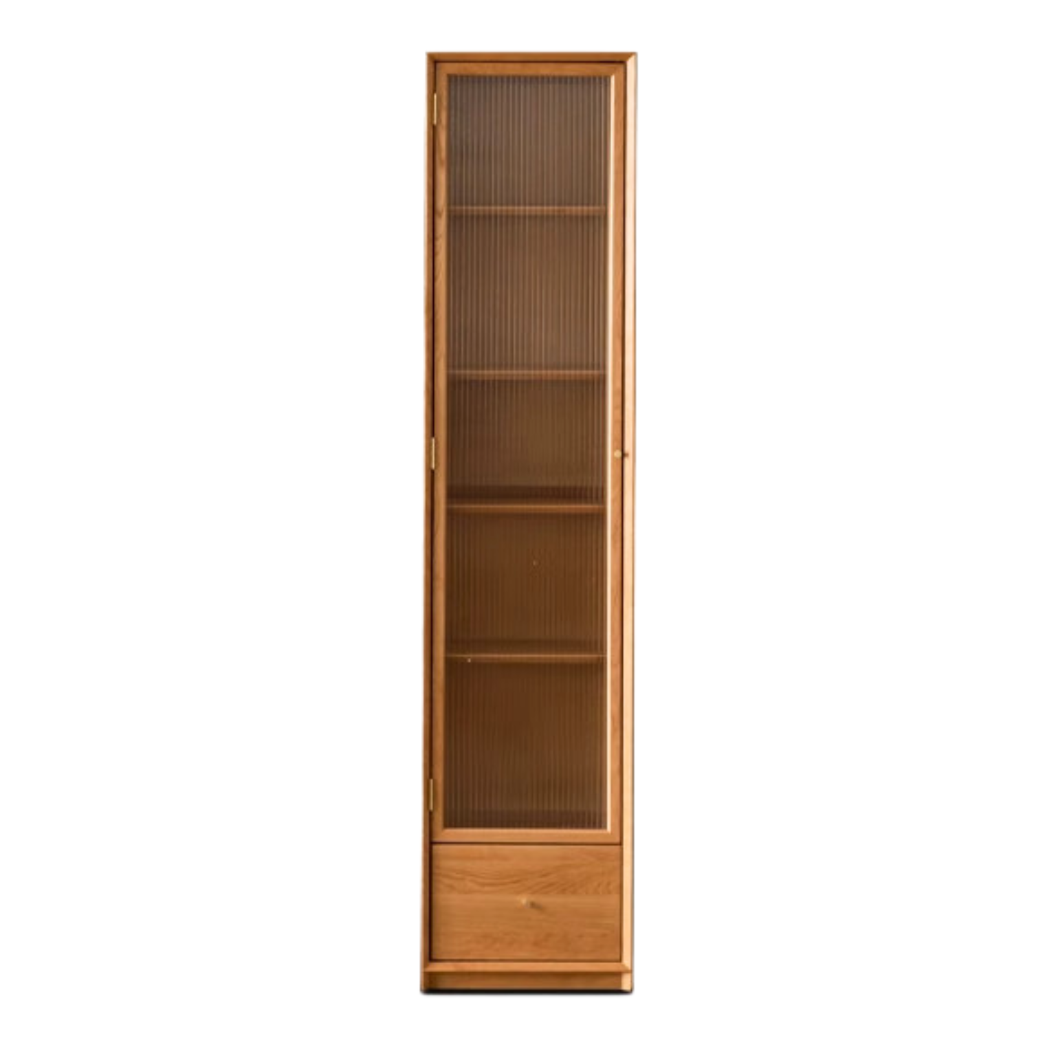Cherry Wood Combination Bookcase Floor Shelf Glass Door Bookcase