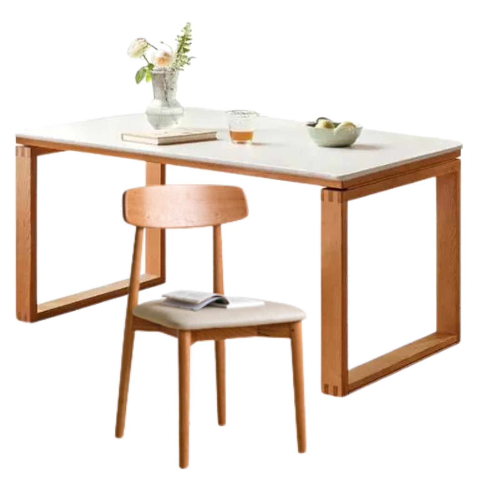 Cherry Wood Dining Table Island Table Integrated Large Board