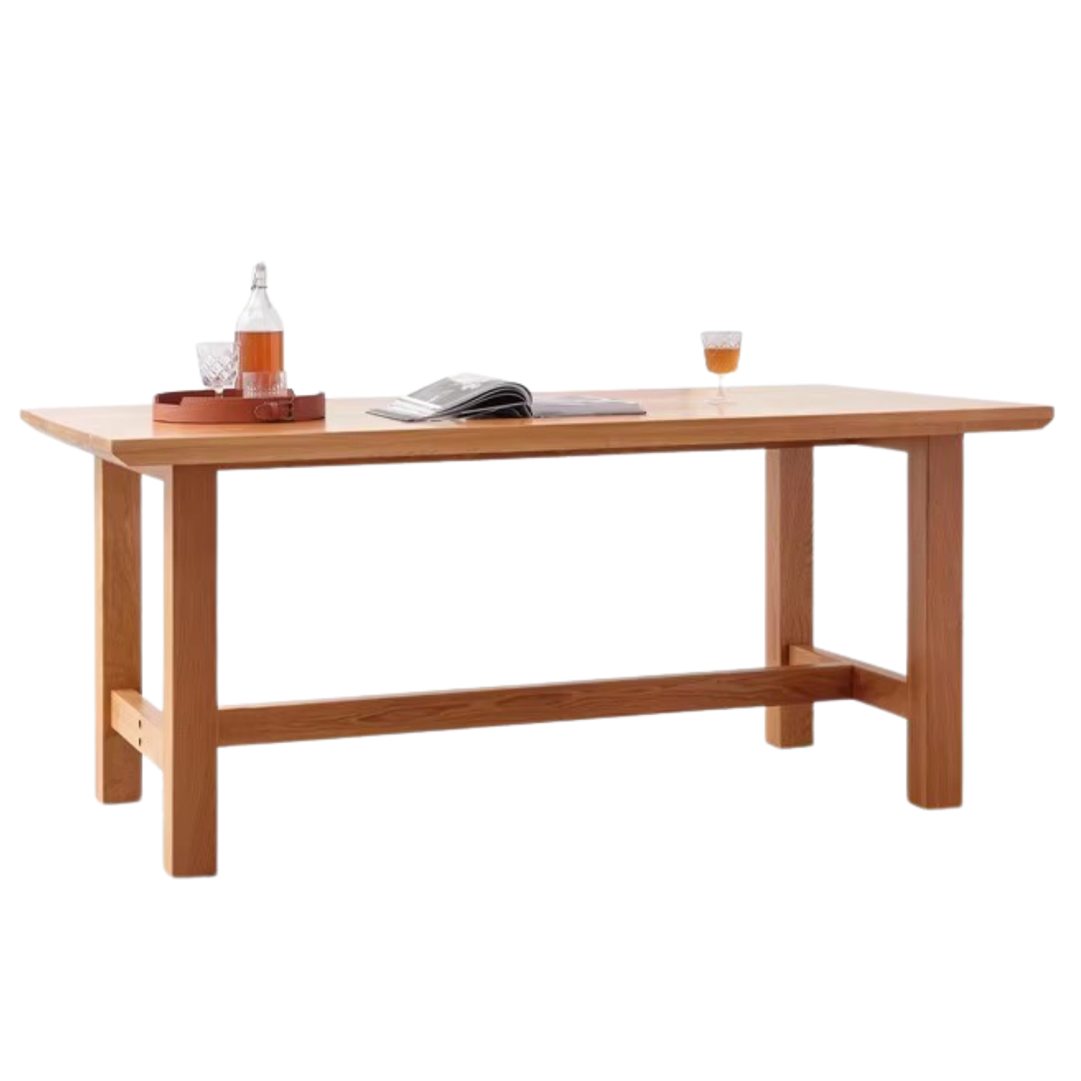 Oak, Ash, Poplar, Cherry Solid Wood Rustic Style Dining Table