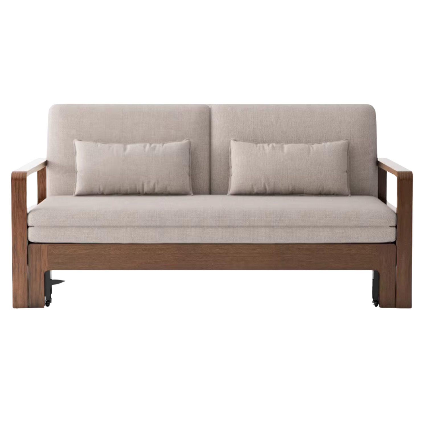 Black Walnut, Solid Sandalwood Folding Sofa Bed.