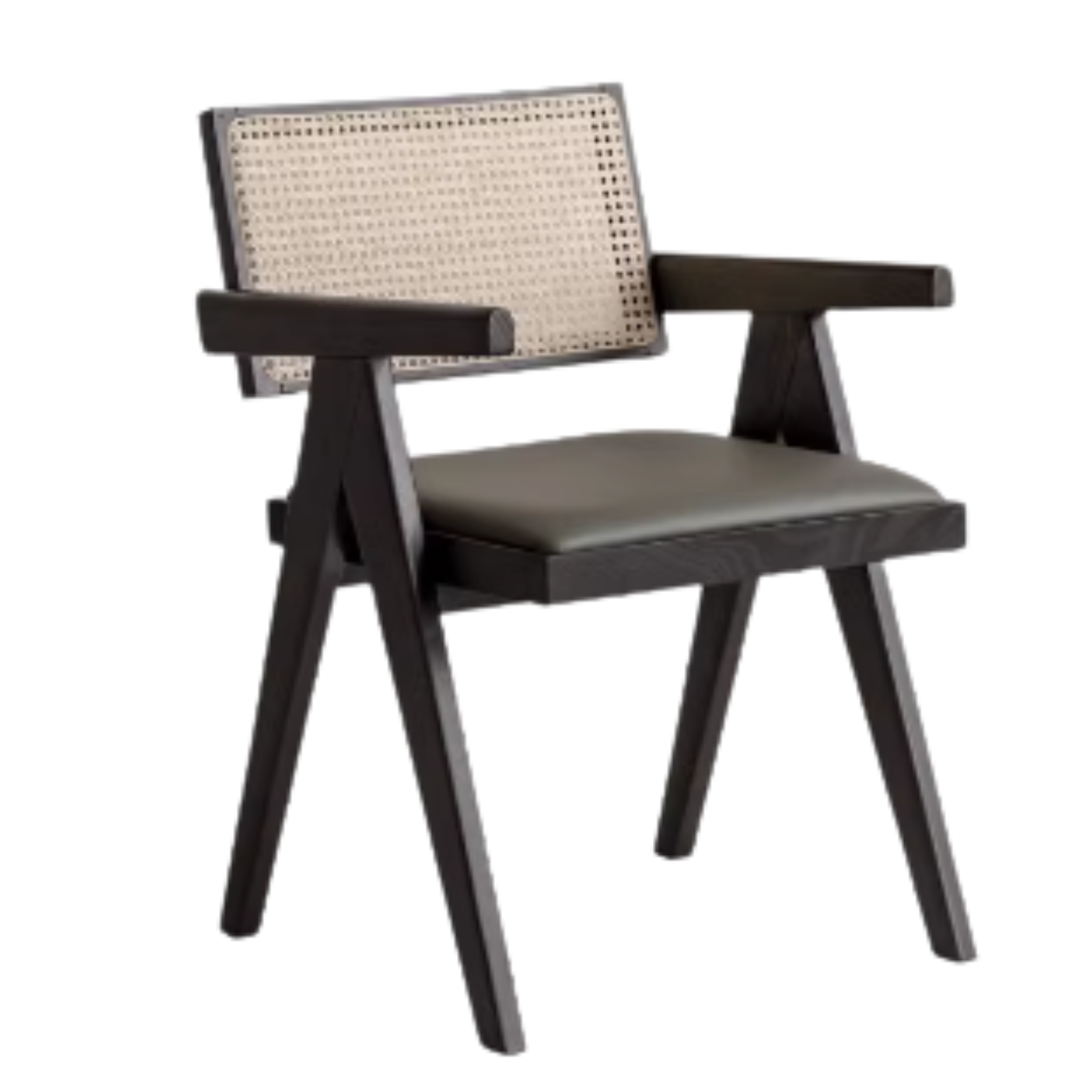 Ash, Oak, Cherry, Black Walnut, Beech Solid Wood Retro Rattan Chair