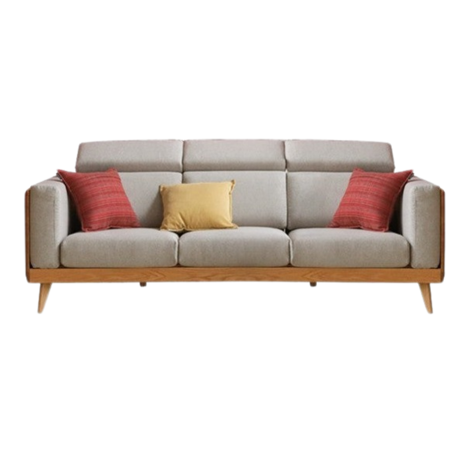 Oak, Ash Solid Wood Modern Fabric Sofa.