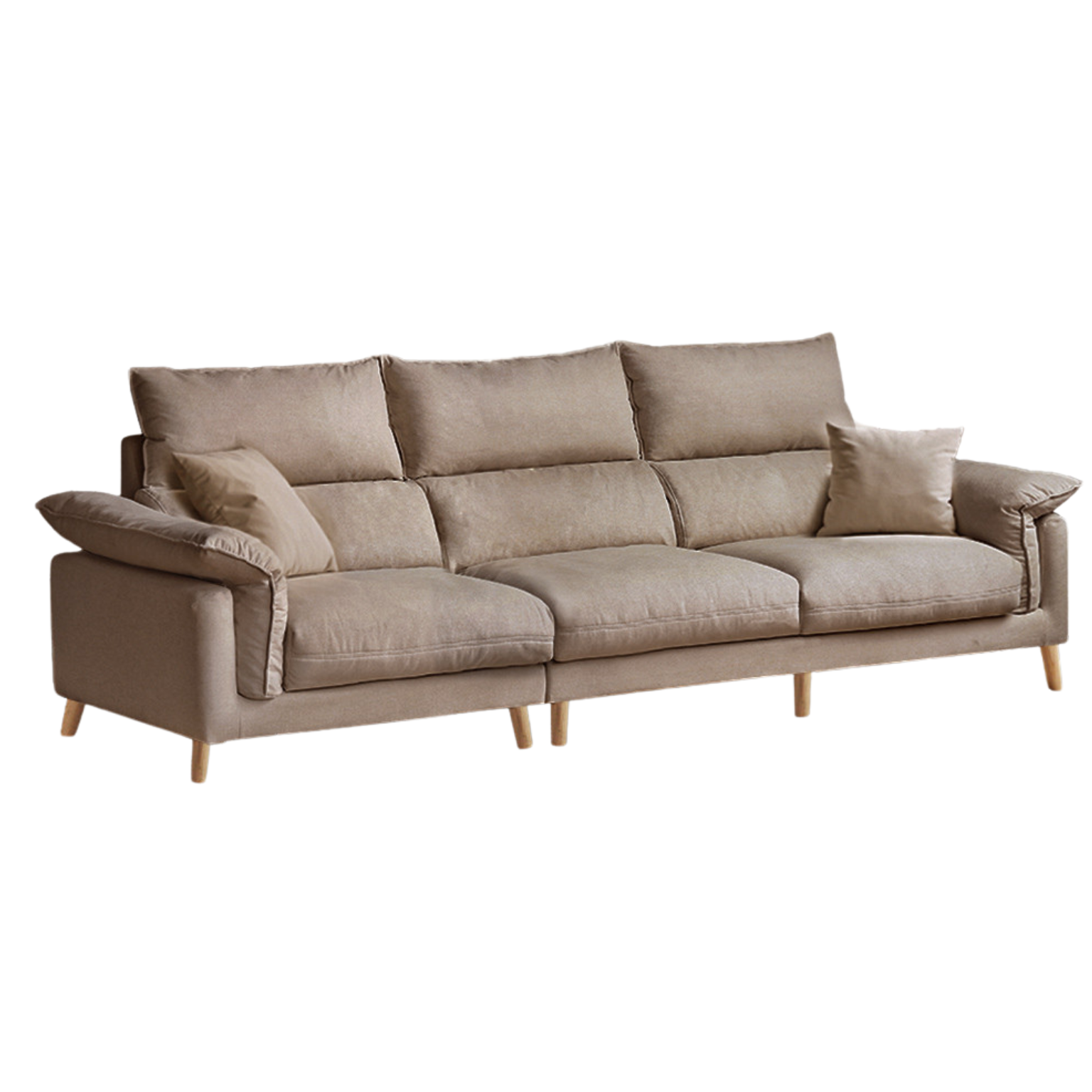 Fabric, Leather Modern White Down Sofa.