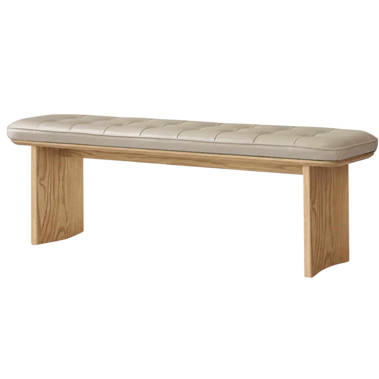 Black Walnut, Ash, Oak Solid Wood Luxury First-Layer Yellow Cowhide Seat Bench