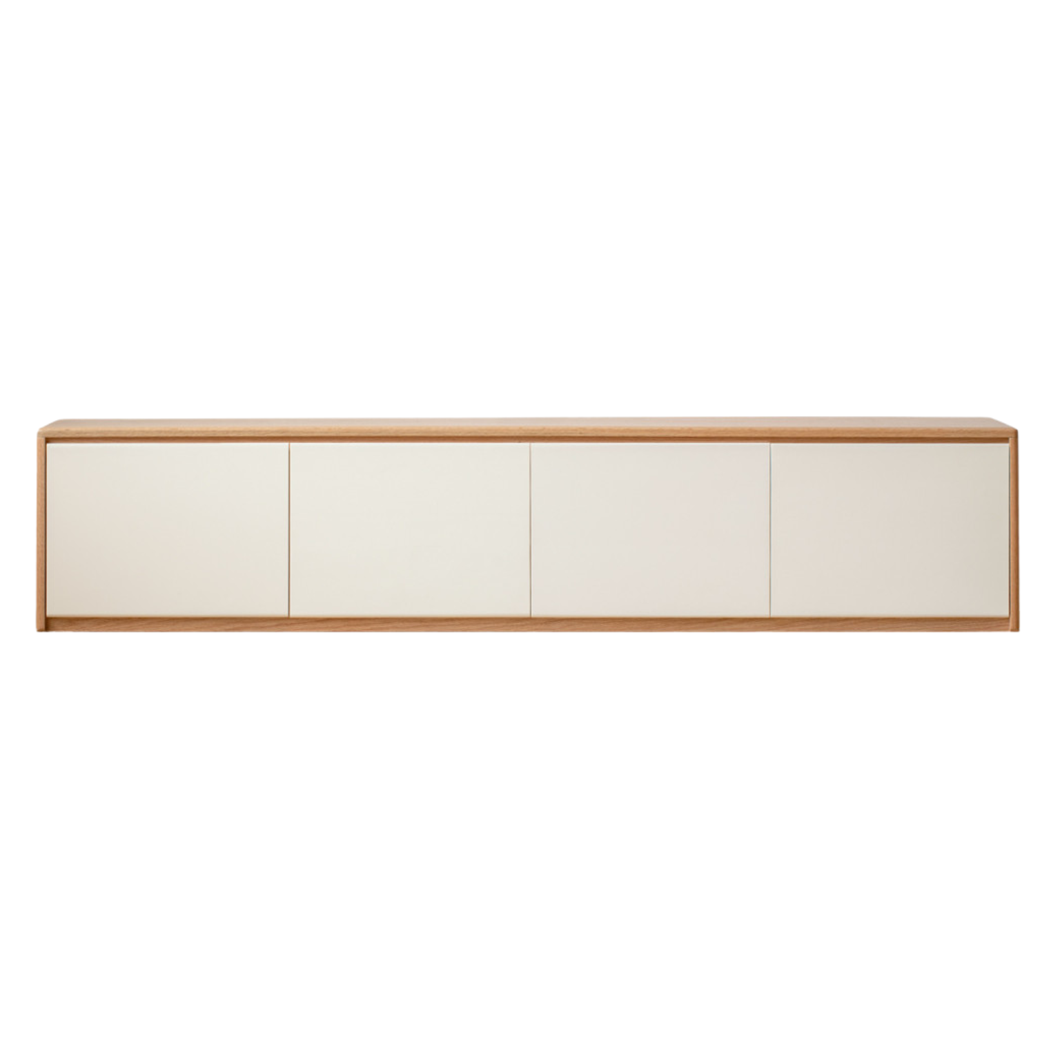Beech, Oak Solid Wood Modern White Integrated Log Floor TV Cabinet.