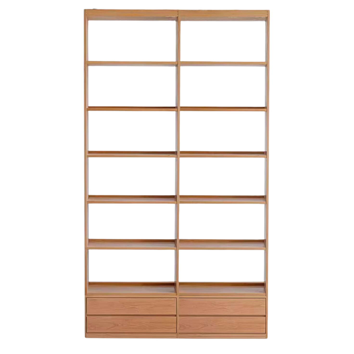 Oak Solid Wood Floor To Ceiling Bookshelves