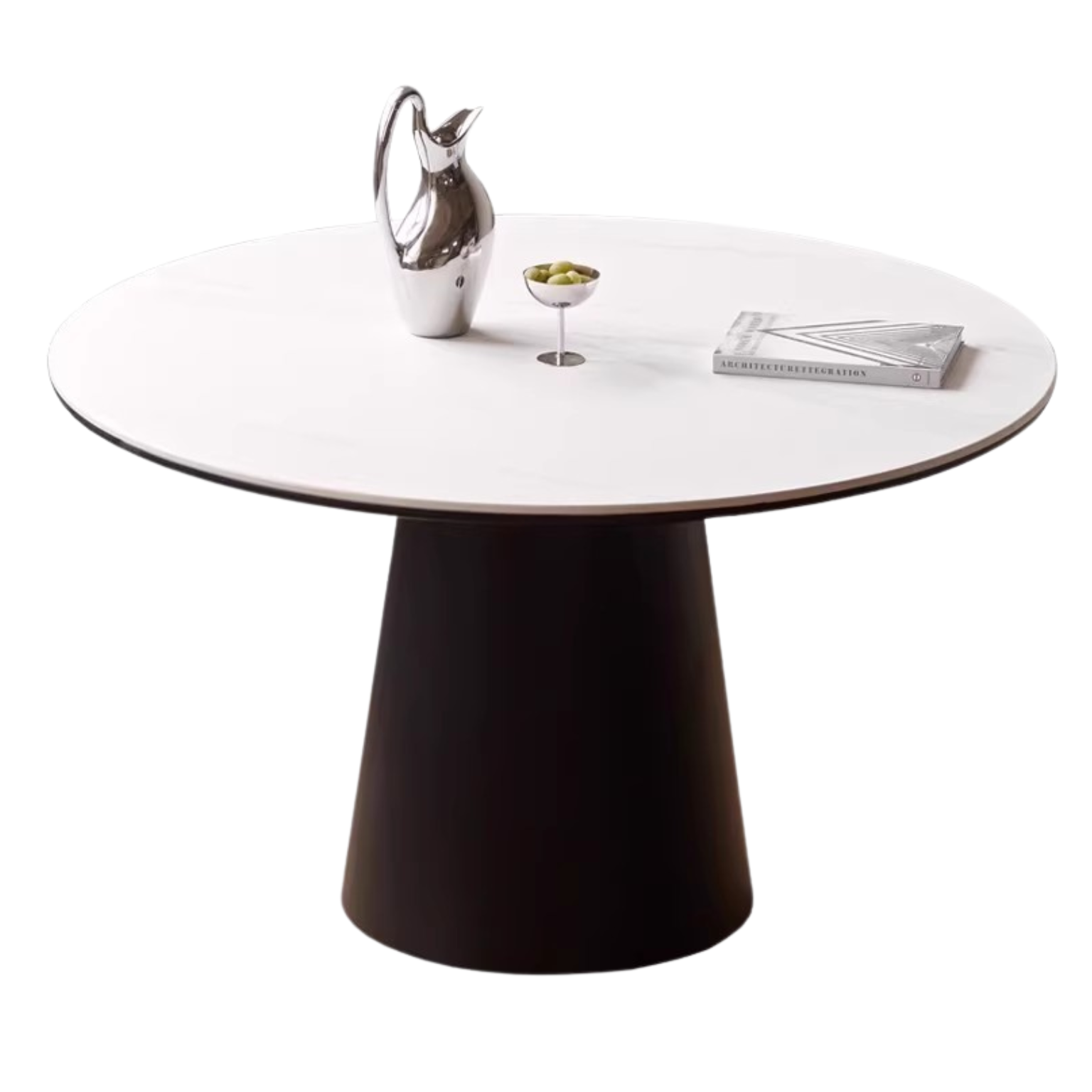 Black Walnut, Oak Solid Wood, Sandalwood Rock Slab Round Dining Table