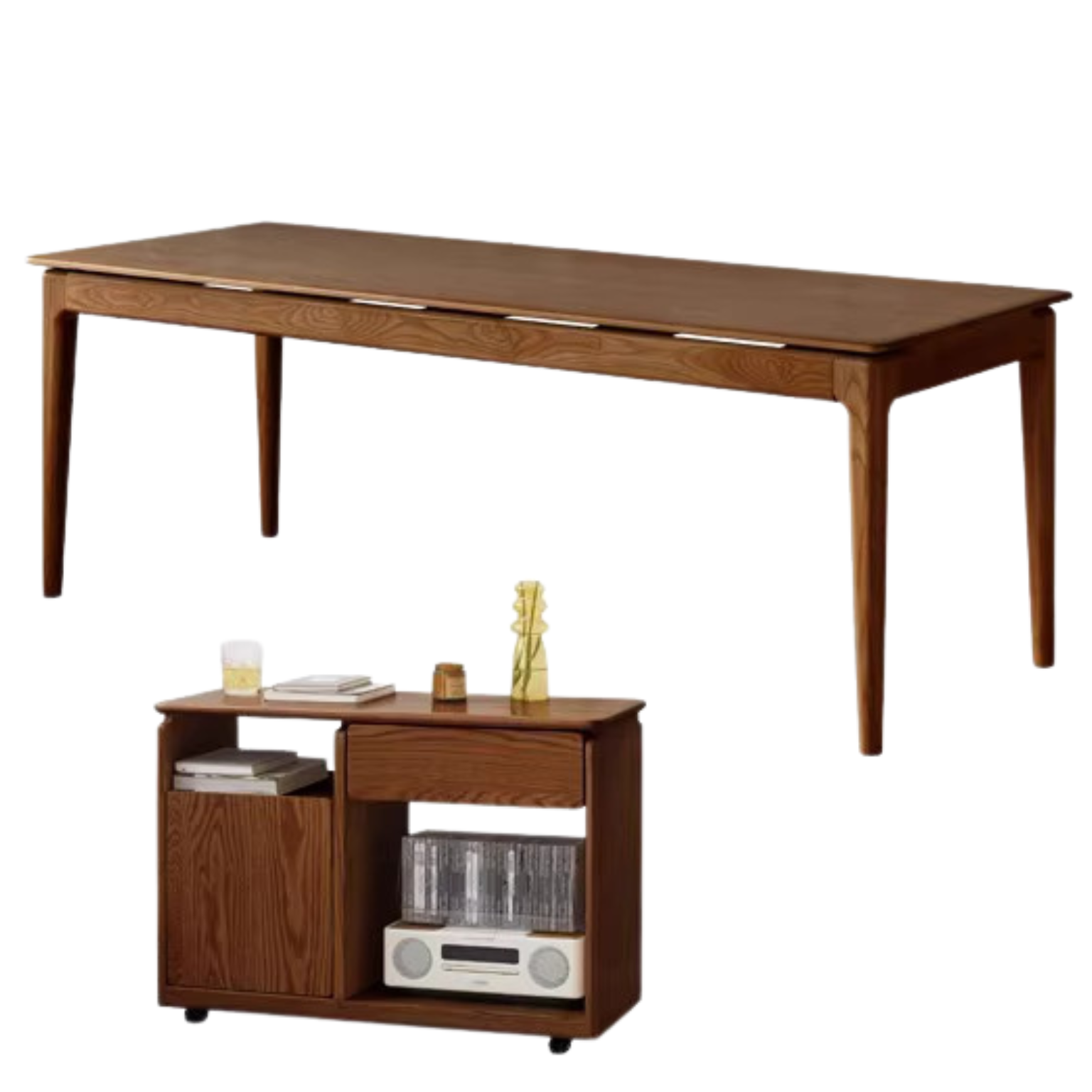 Black Walnut, Ash, Oak, Sandalwood Solid Wood Office Desk, Long Table