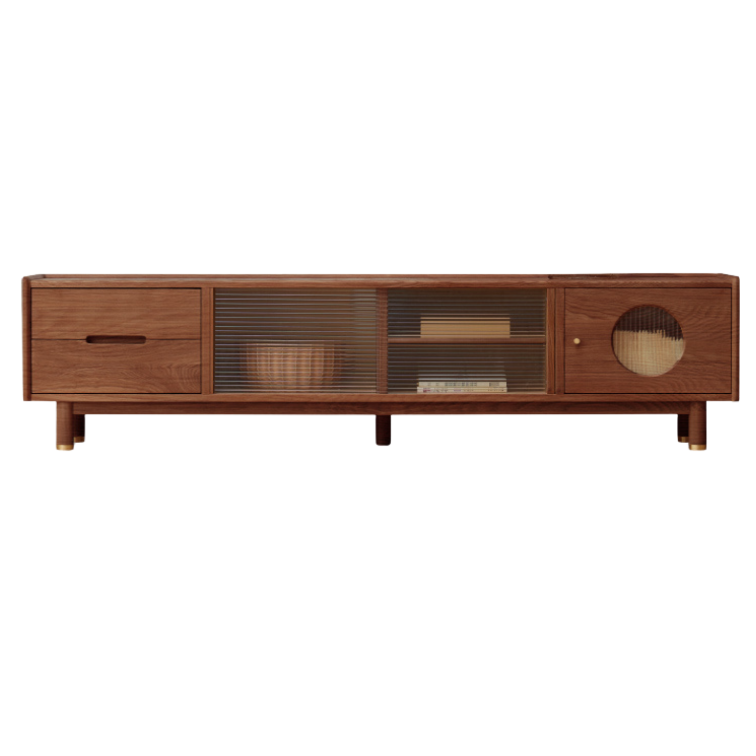Ash, Oak Solid Wood Sliding Door TV Stand.