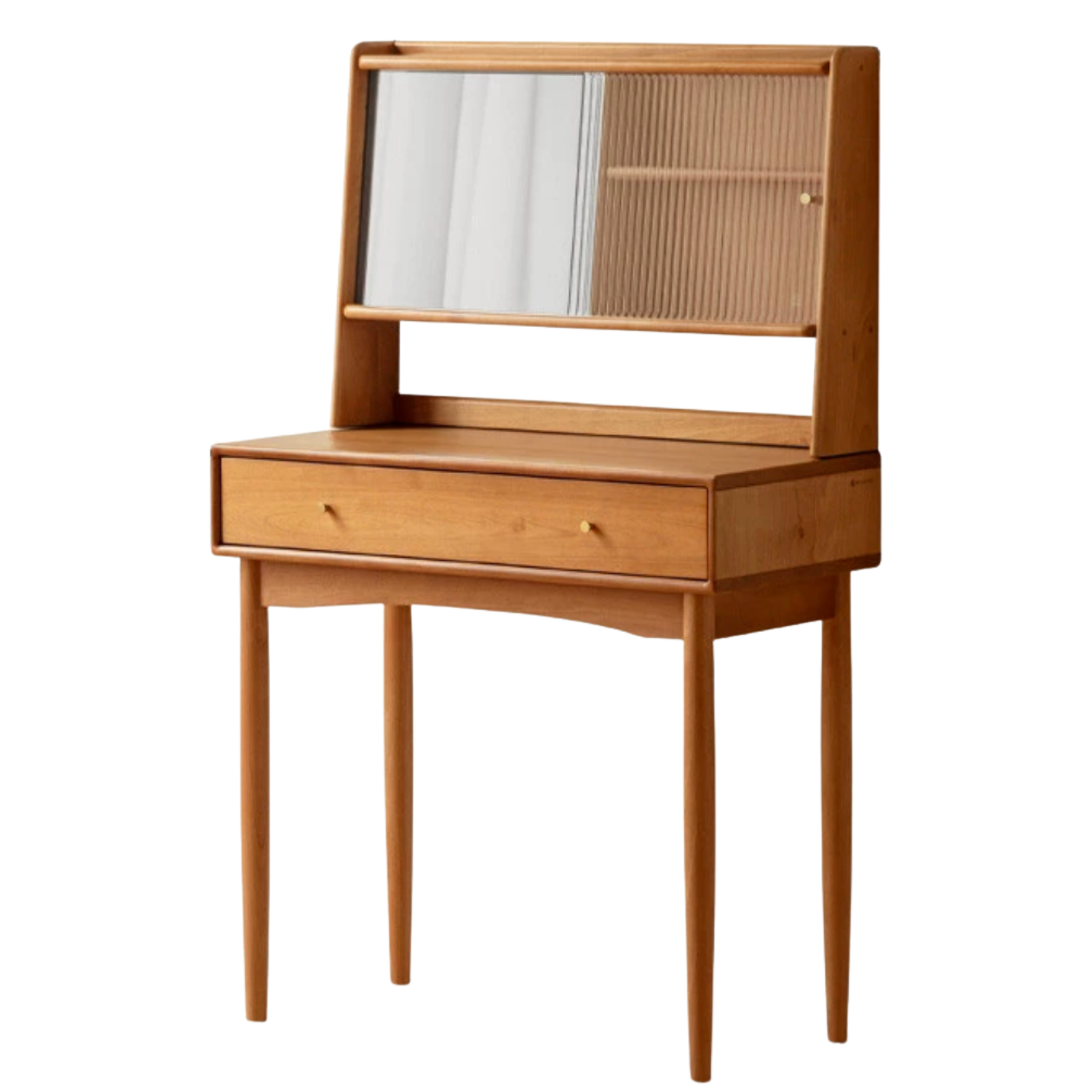 Cherry, Beech Solid Wood Multi-Functional Storage Vanity Table.