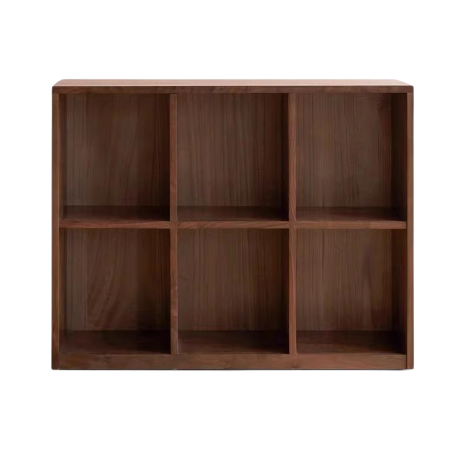 Black Walnut, Rubberwood Solid Wood Low Bookshelf Combination Floor-Standing Cabinet