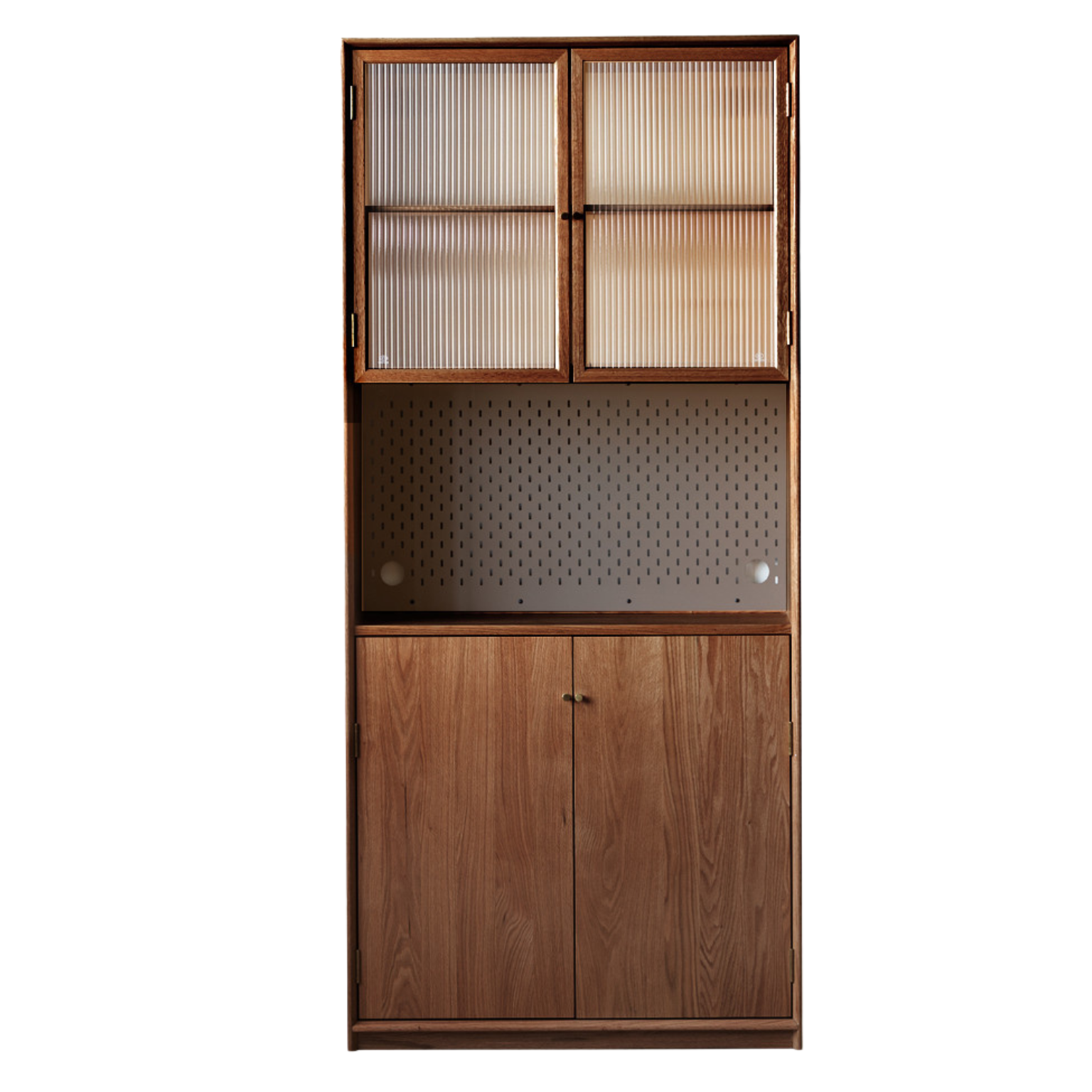Oak, Ash Solid Wood Modular Bookcase with Glass Doors