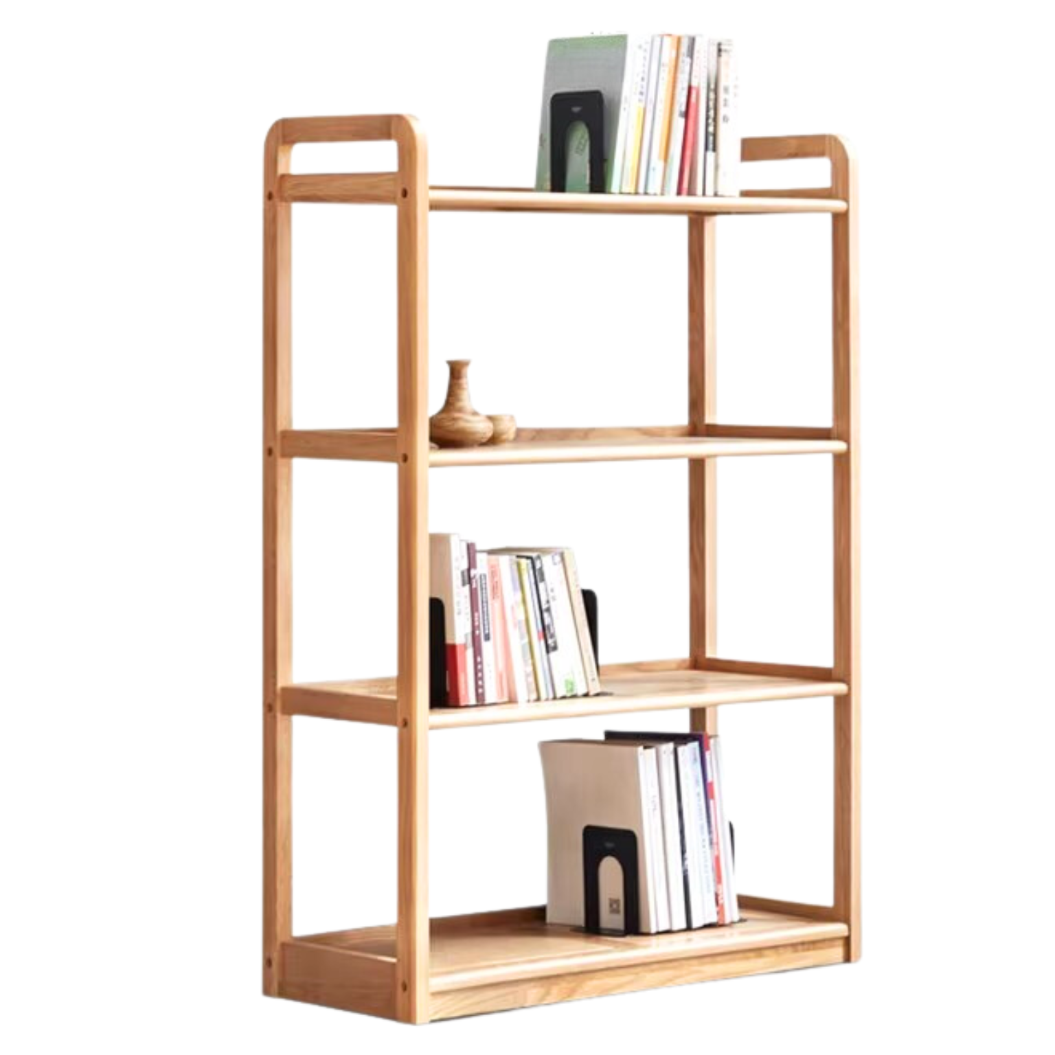 Oak Solid Wood Floor-Standing Bookshelf, Flower Rack