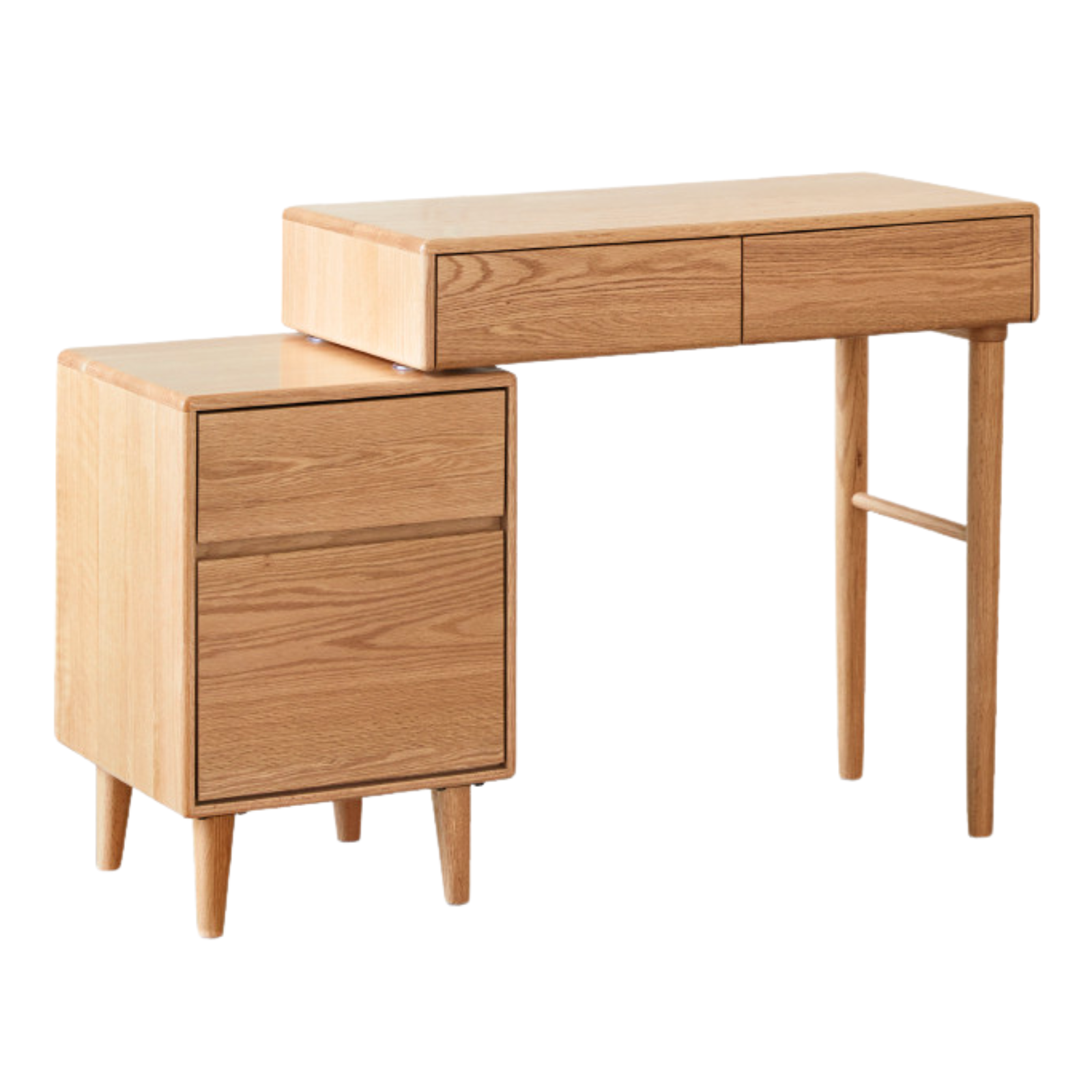 Solid Rubberwood, Oak, Beech Solid Wood Retractable Dressing Table Modern.