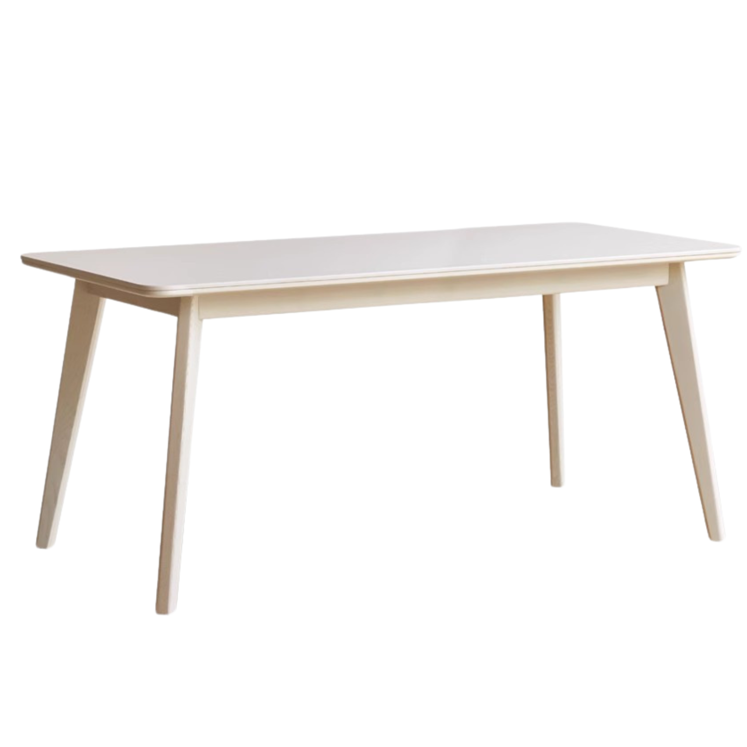 Birch Solid Wood Slate Cream Wind White Dining Table