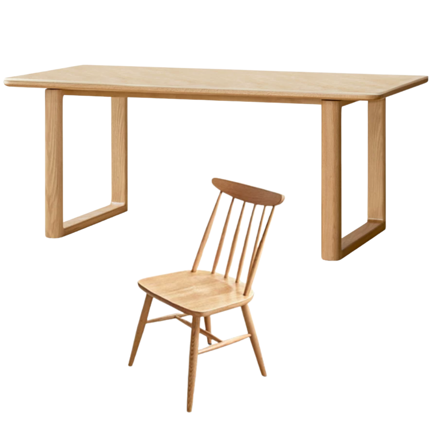 Ash, Oak Solid Wood Rock Board Dining Table
