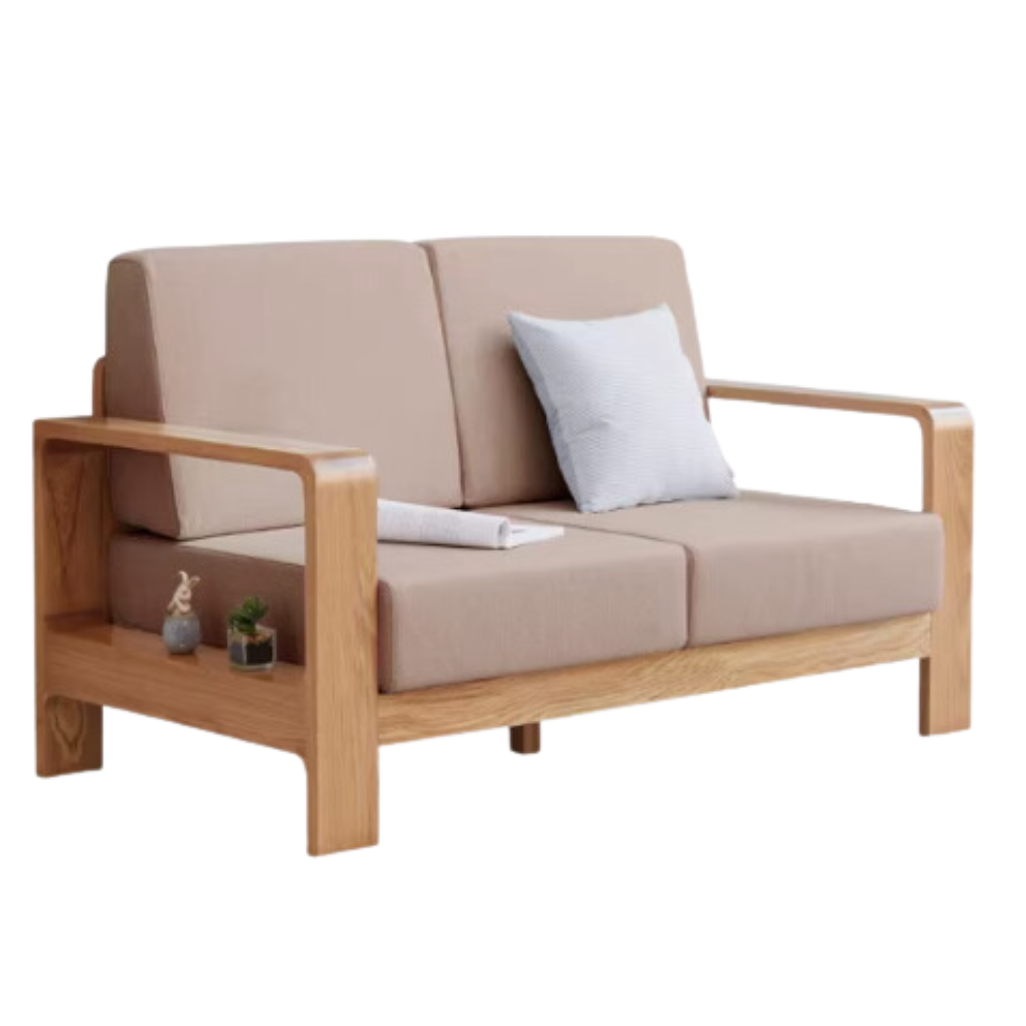 Oak, Poplar, Rubberwood, Beech Solid Wood Modern Fabric Sofa.