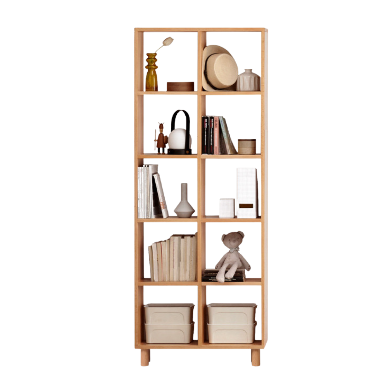 Beech, Oak Solid Wood Bookshelf Bookcase Free Combination