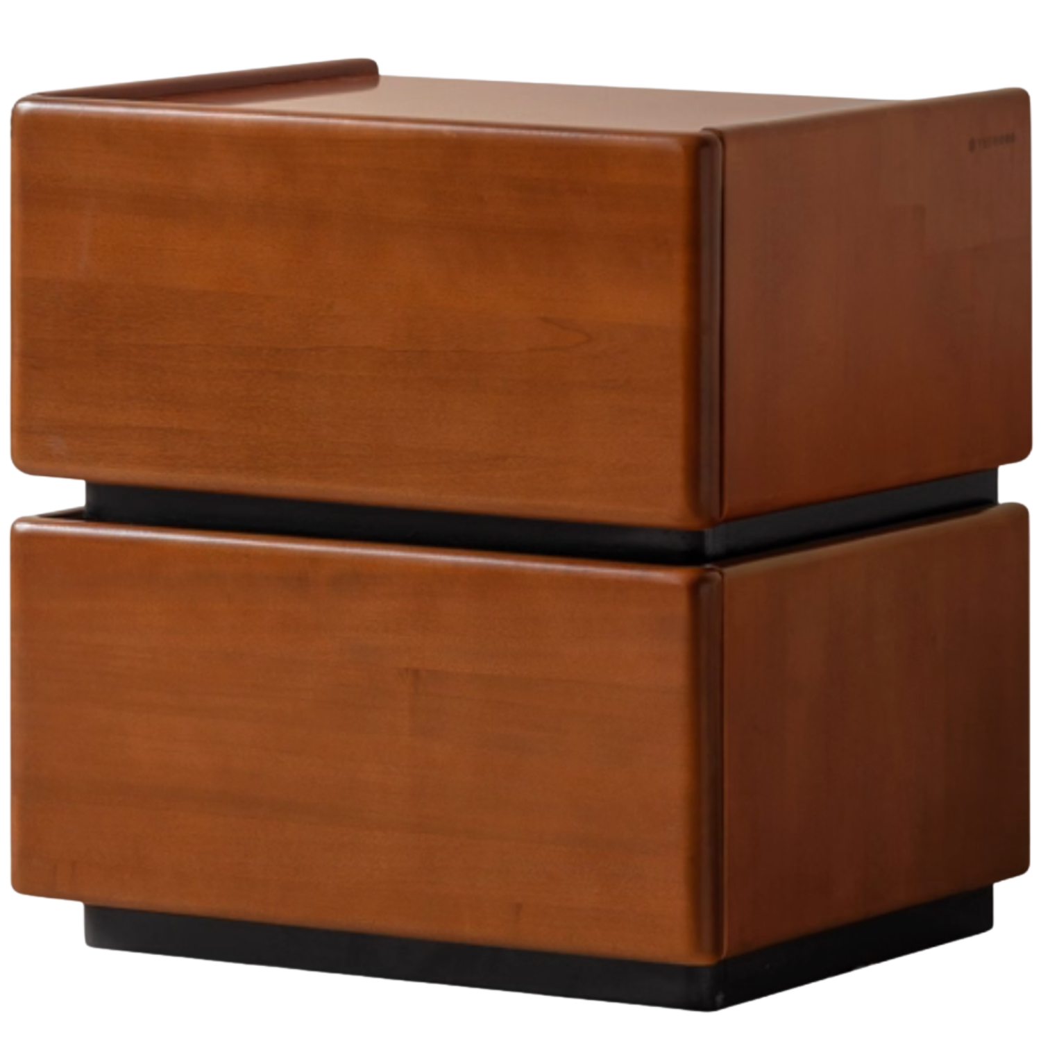 Ash, Poplar Solid Wood Modern Two-Tone Nightstand with 2 Drawers