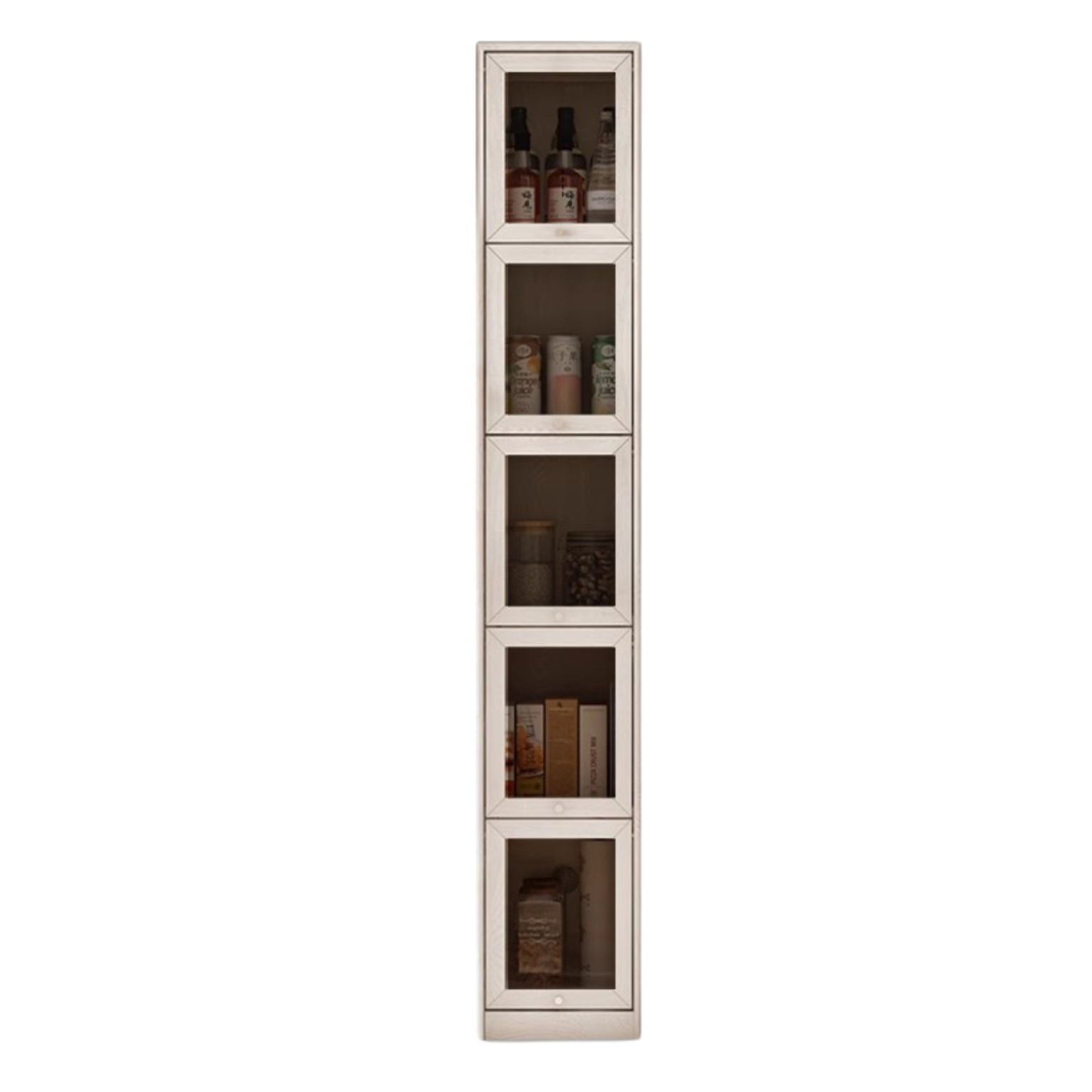 Oak Solid Wood Bookcase Corner Glass Flip Door