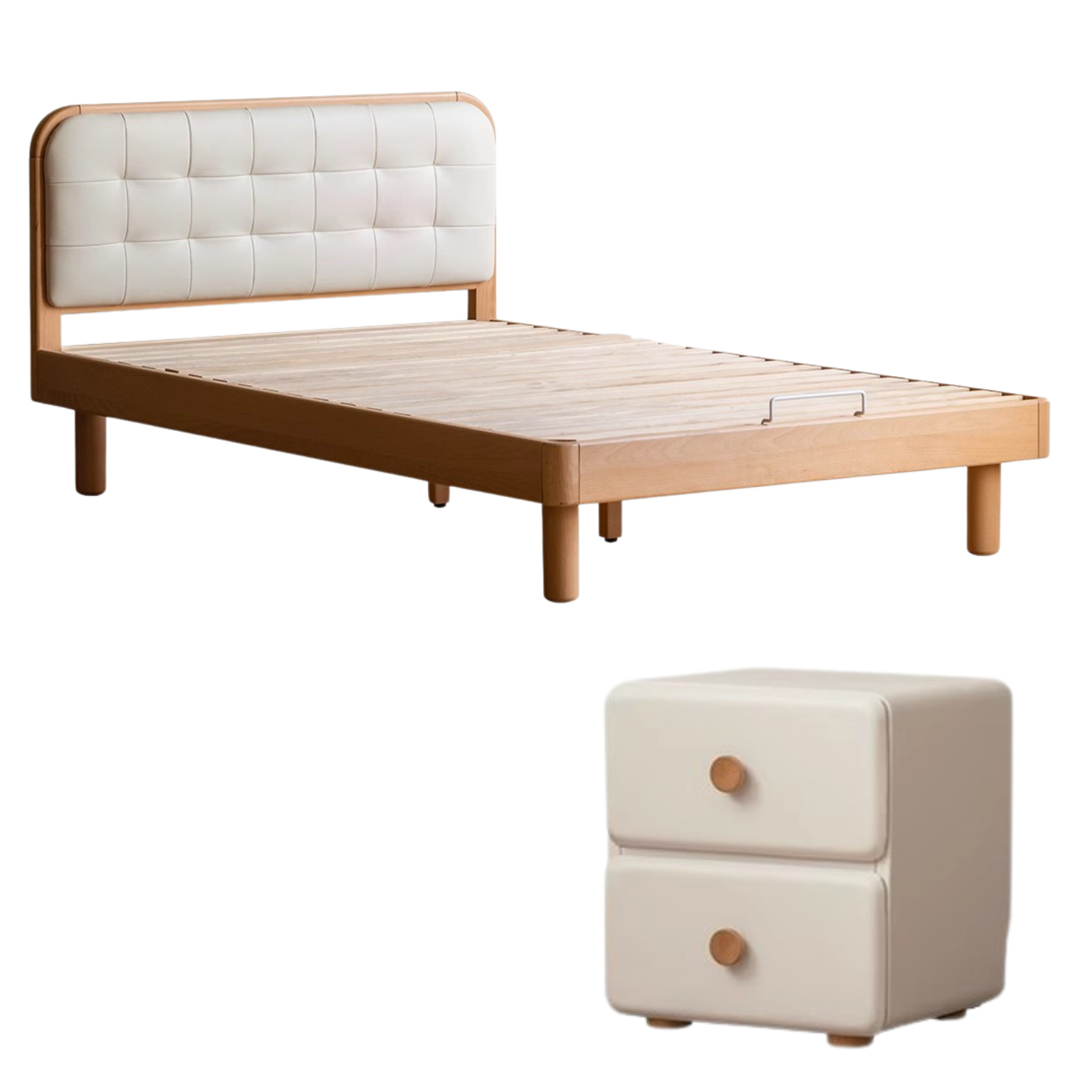 Rubberwood, Beech Solid Wood Children's Soft Bed