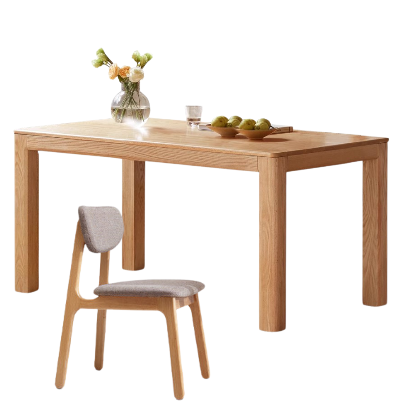 Oak, Red Oak Solid Wood Rectangular Dining Table
