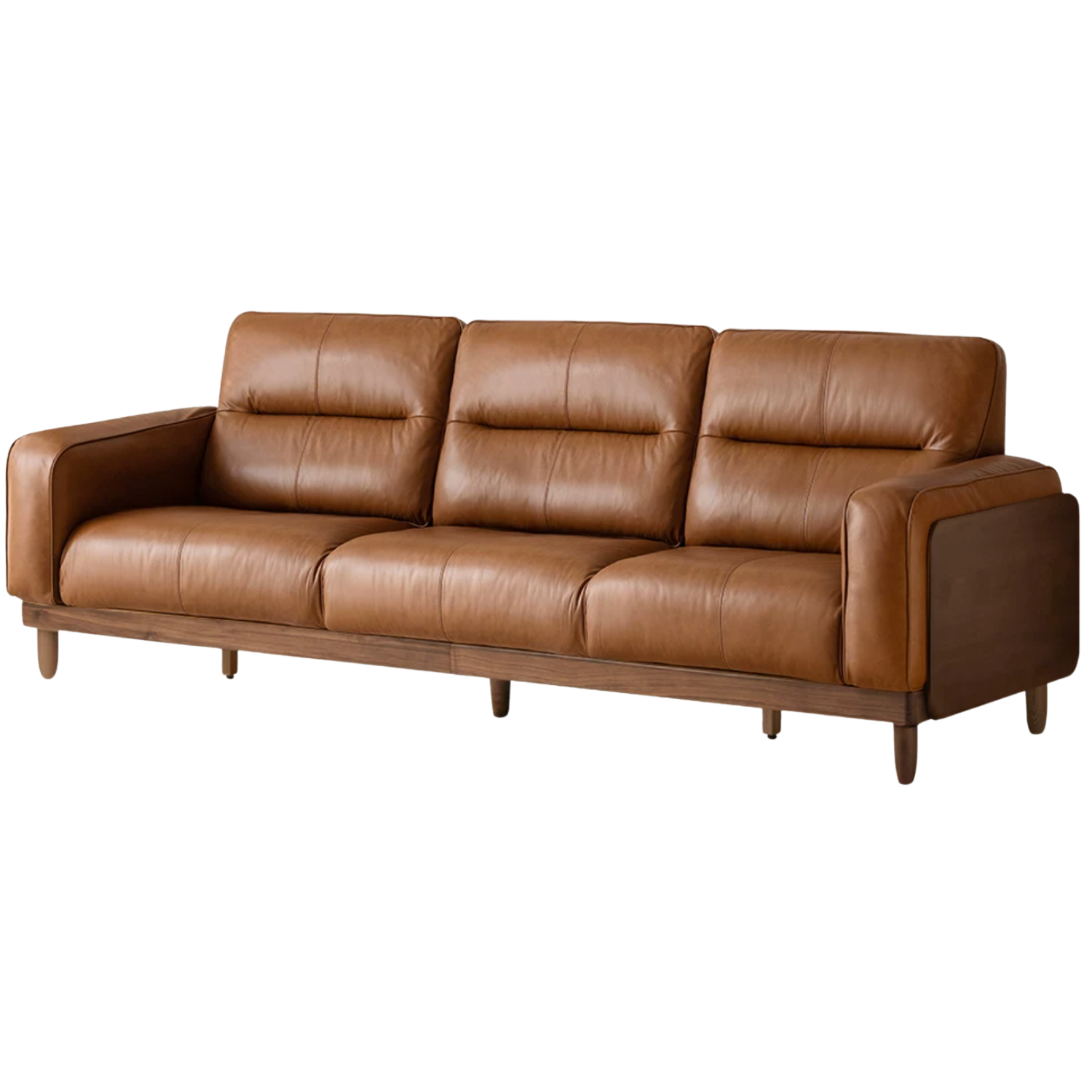 Black Walnut Solid Wood Sofa with Italian Light Luxury Design