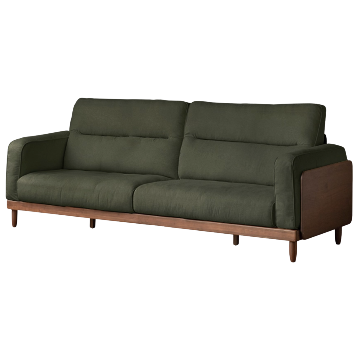 Sandalwood, Ash Solid Wood Genuine Leather, fabric High-Back Sofa