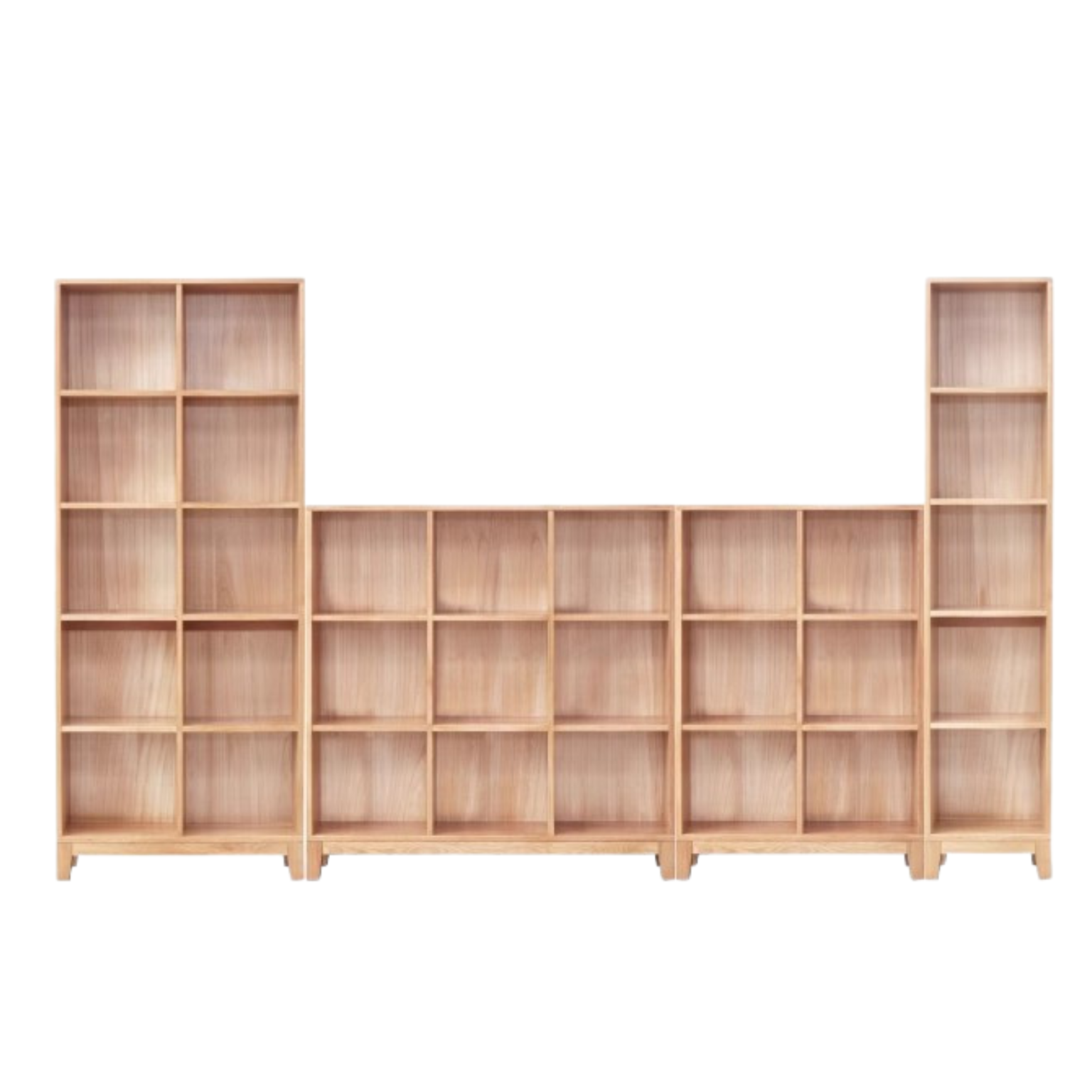 Oak Solid Wood Floor To Ceiling Bookshelve
